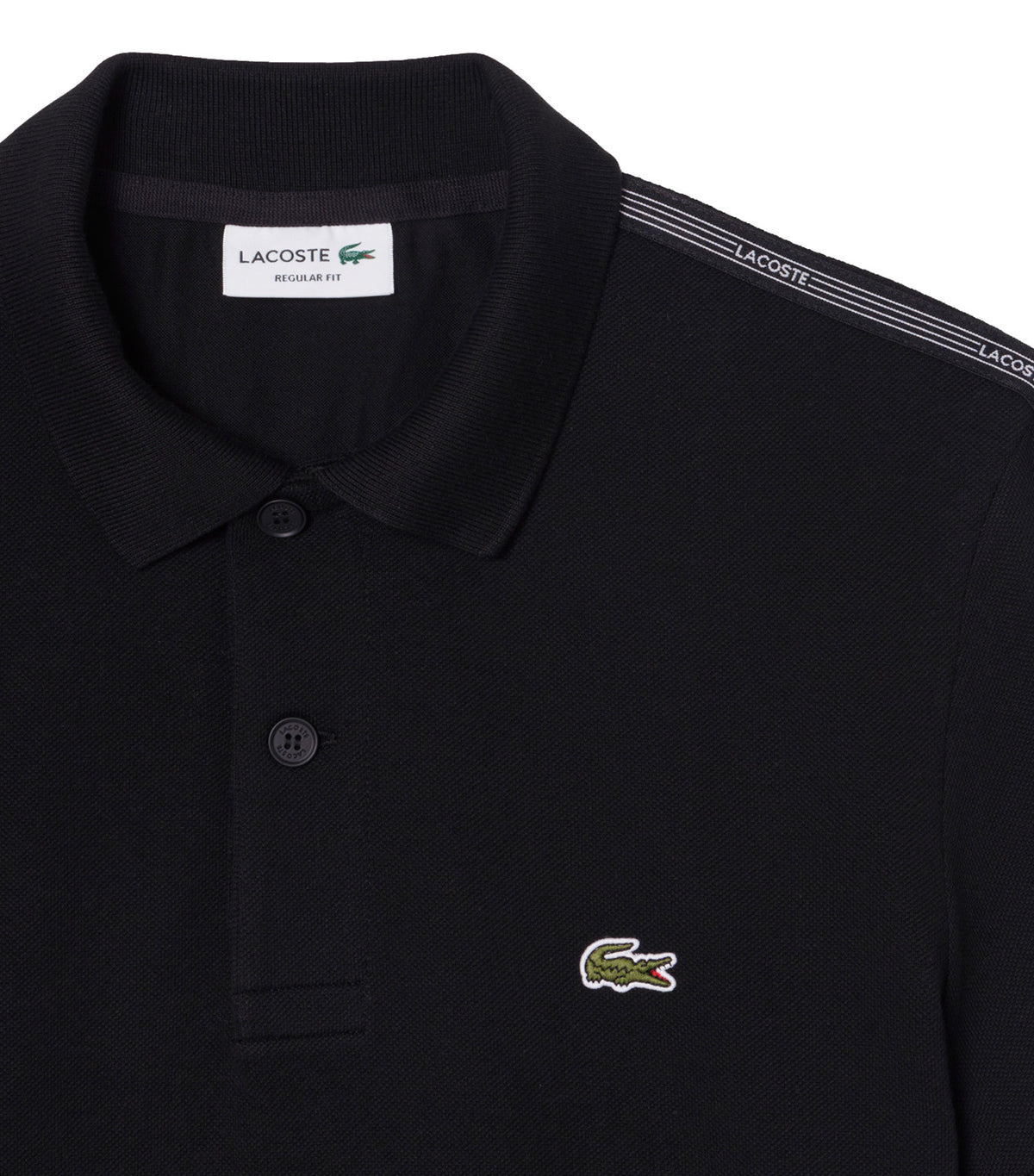 Regular Fit Logo Stripe Polo Shirt Black
