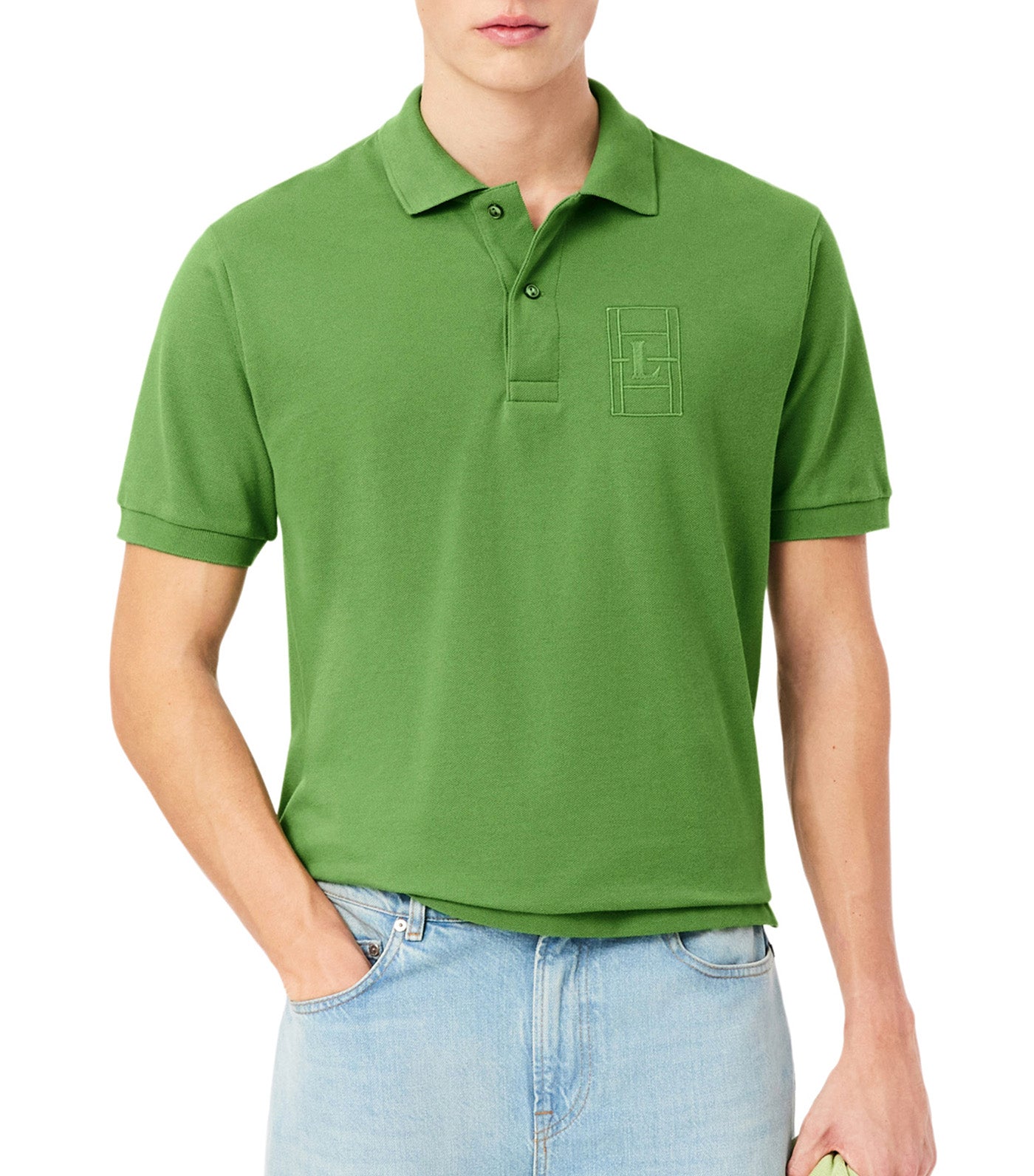 Lacoste Classic Fit Embroidery Detail Petit Piqué Polo Shirt Lamb's Lettuce