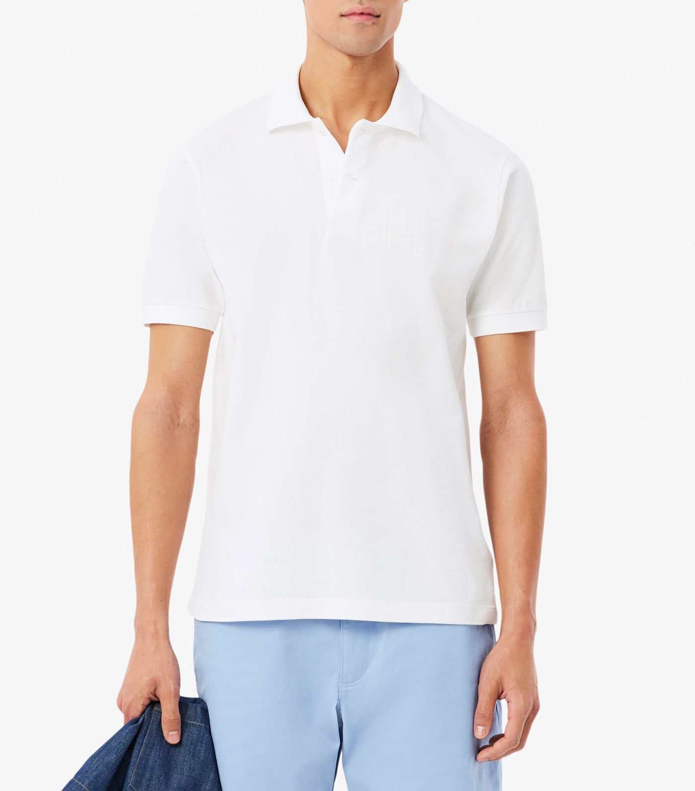 Lacoste Classic Fit Embroidery Detail Petit Piqué Polo Shirt White