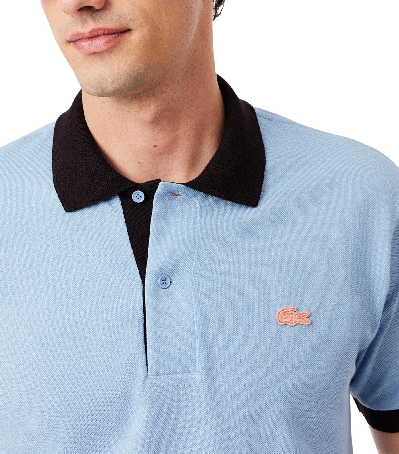 Classic Fit Contrast Rib Polo Shirt Chambray/Buffalo