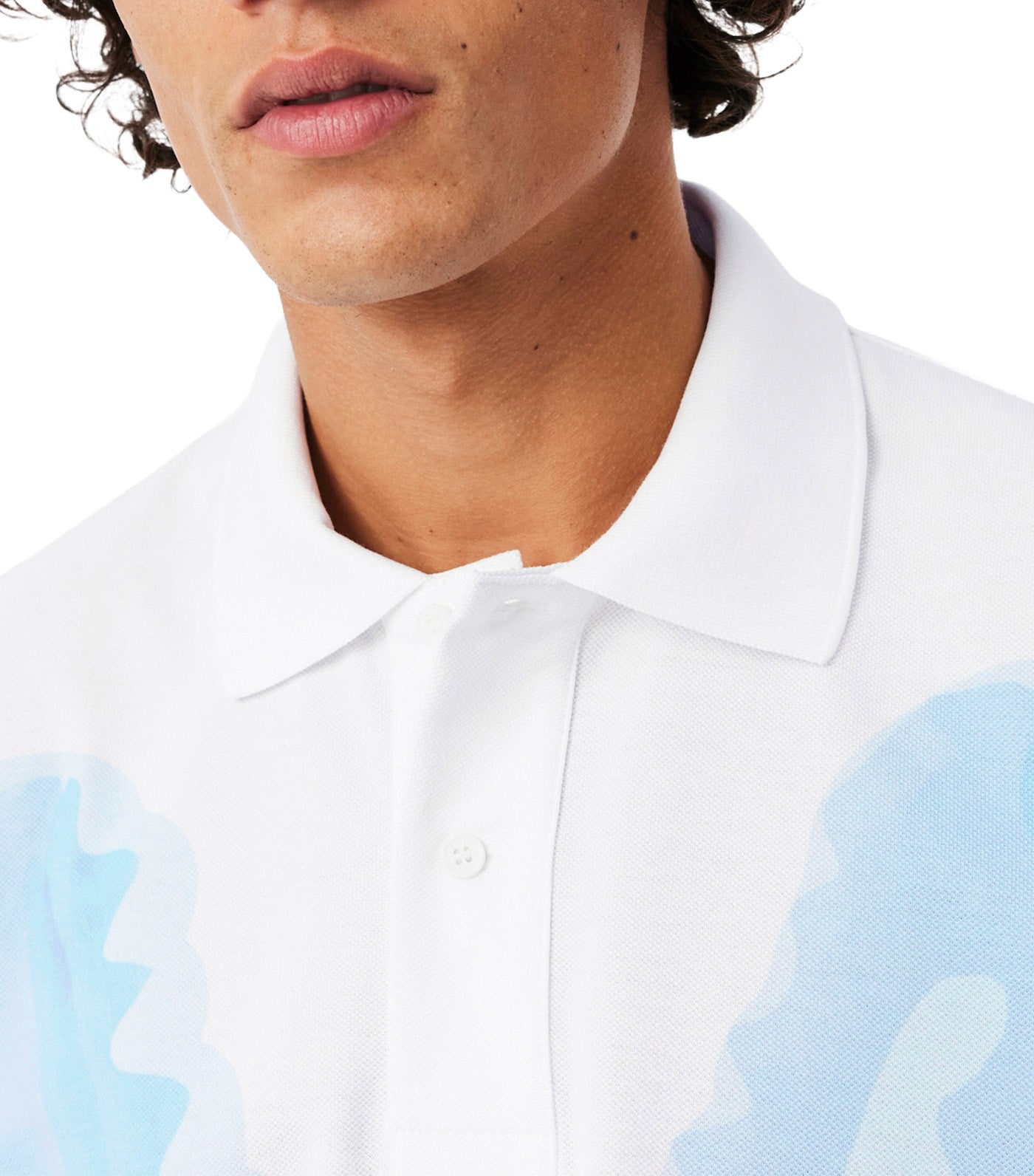 Classic Fit Printed Piqué Polo Shirt White