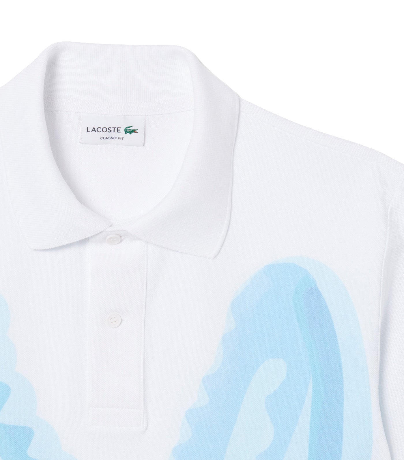 Classic Fit Printed Piqué Polo Shirt White