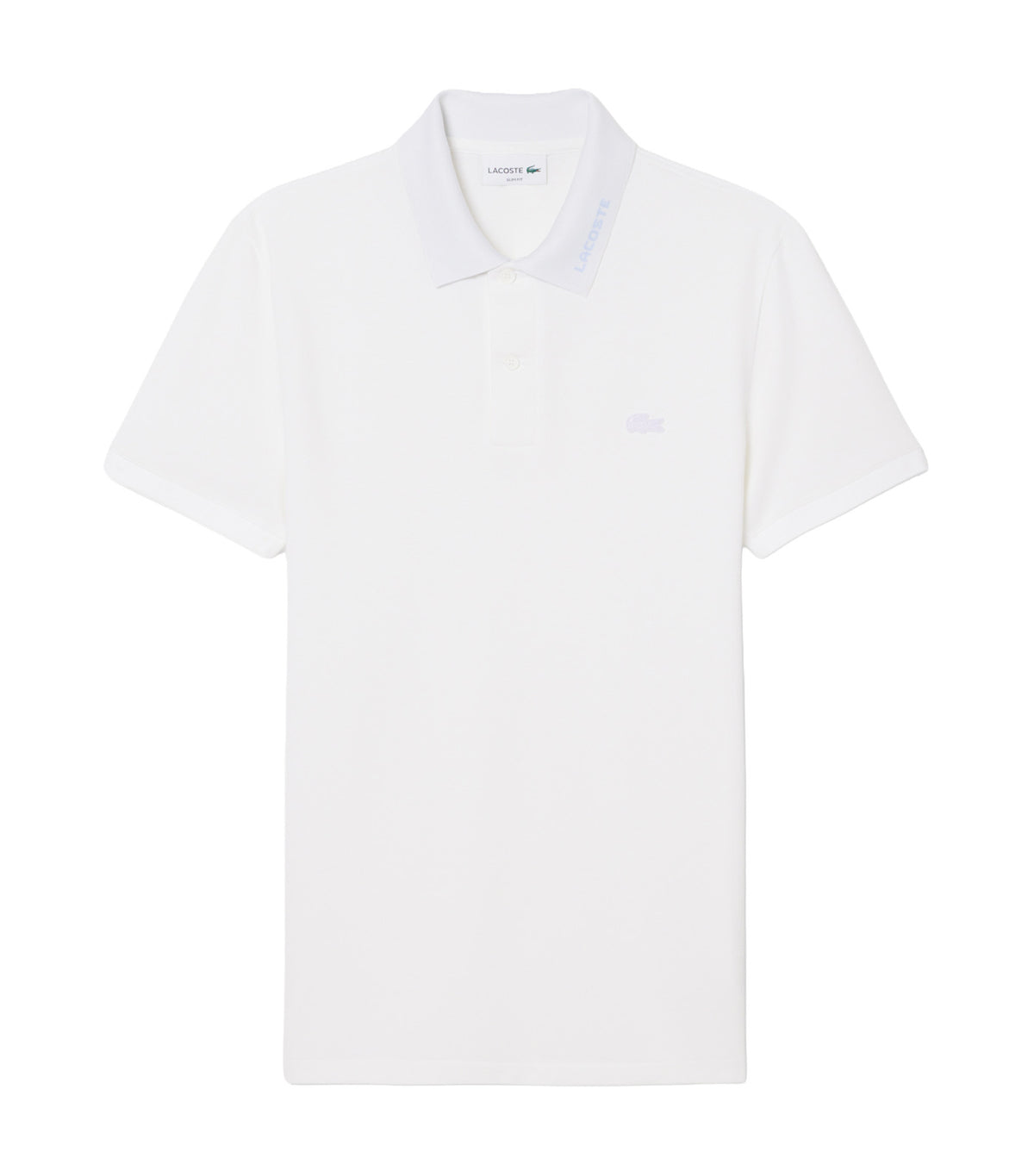 Slim Fit Jacquard Branded Piqué Polo Shirt White