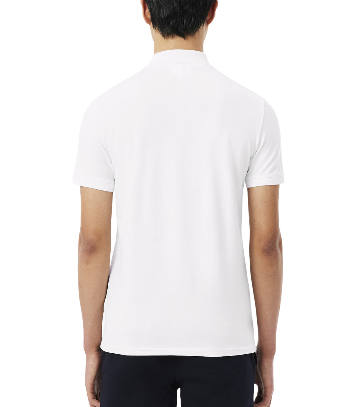 Slim Fit Jacquard Branded Piqué Polo Shirt White