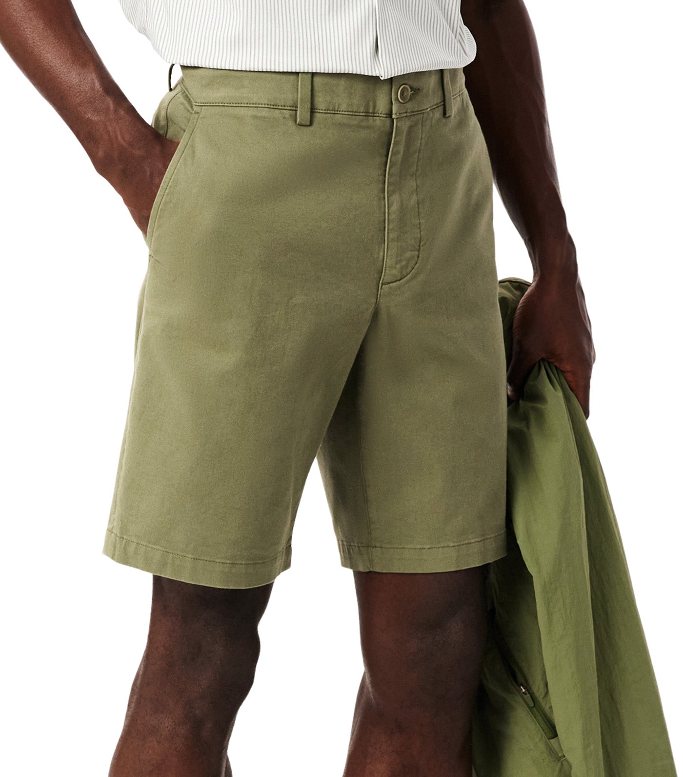 Lacoste Regular Fit Stretch Cotton Chino Bermuda Shorts Khaki