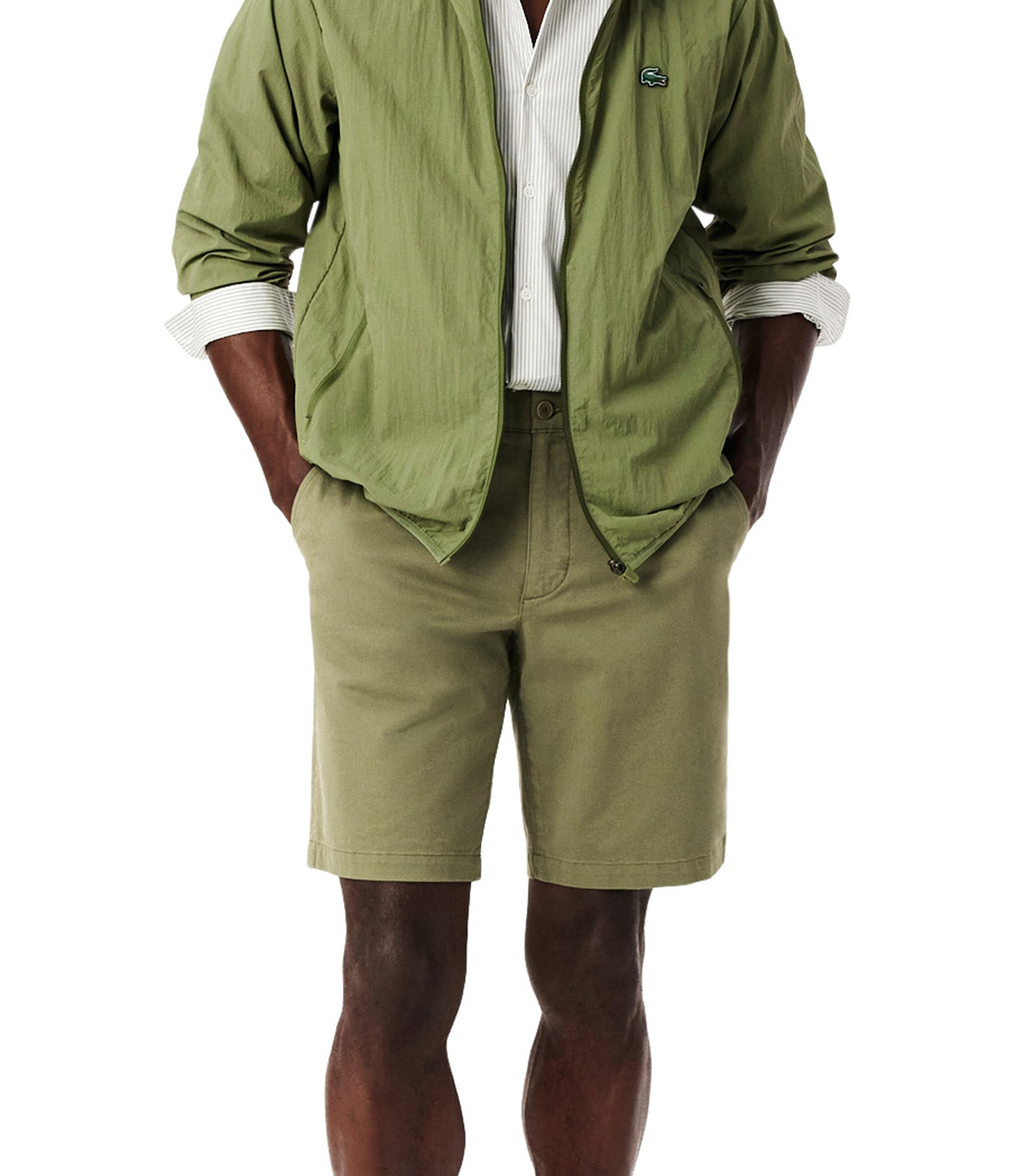 Lacoste Regular Fit Stretch Cotton Chino Bermuda Shorts Khaki