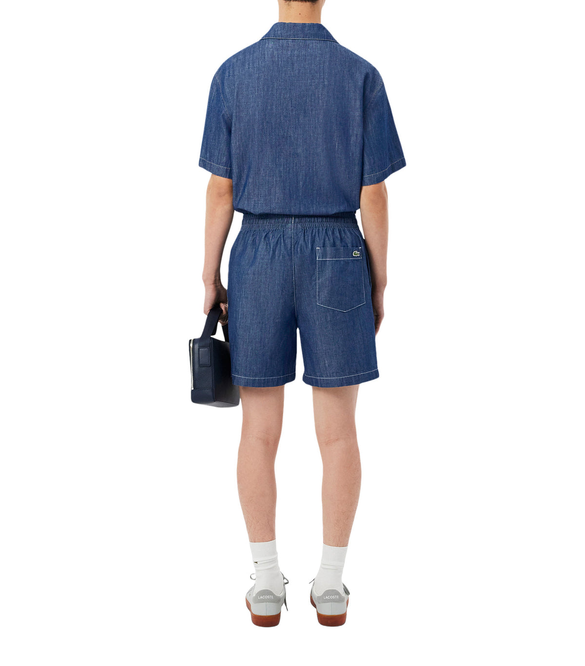 Relaxed Fit Denim Shorts Dark Wash Blue