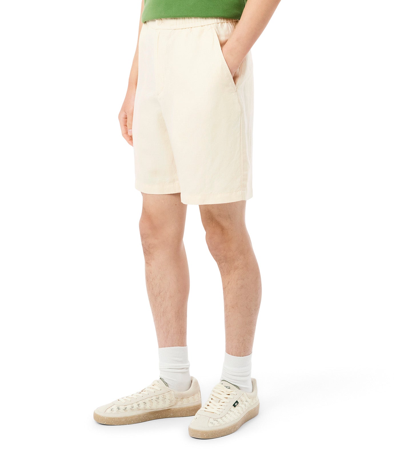 Regular Fit Linen Blend Twill Shorts Naturel Clair