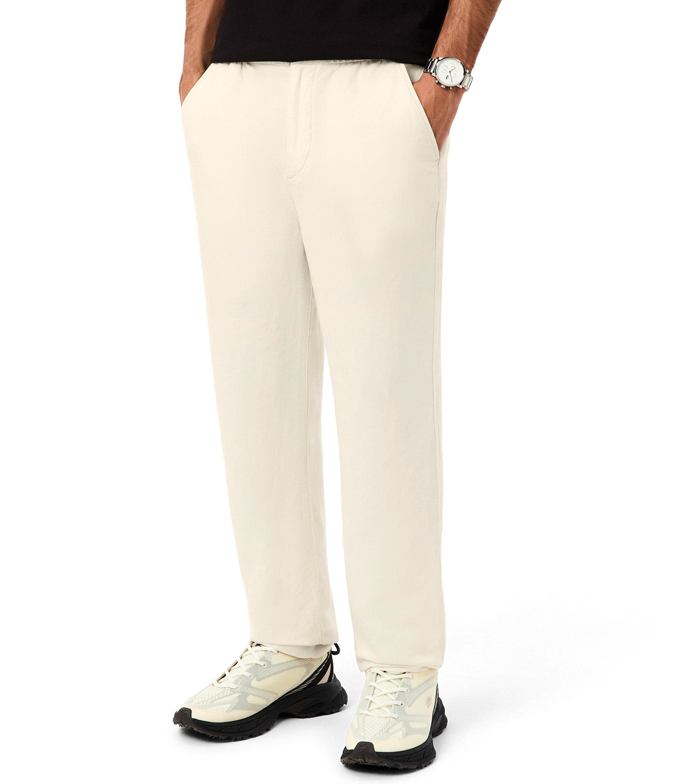 Lacoste Regular Fit Linen Chino Pants Naturel Clair