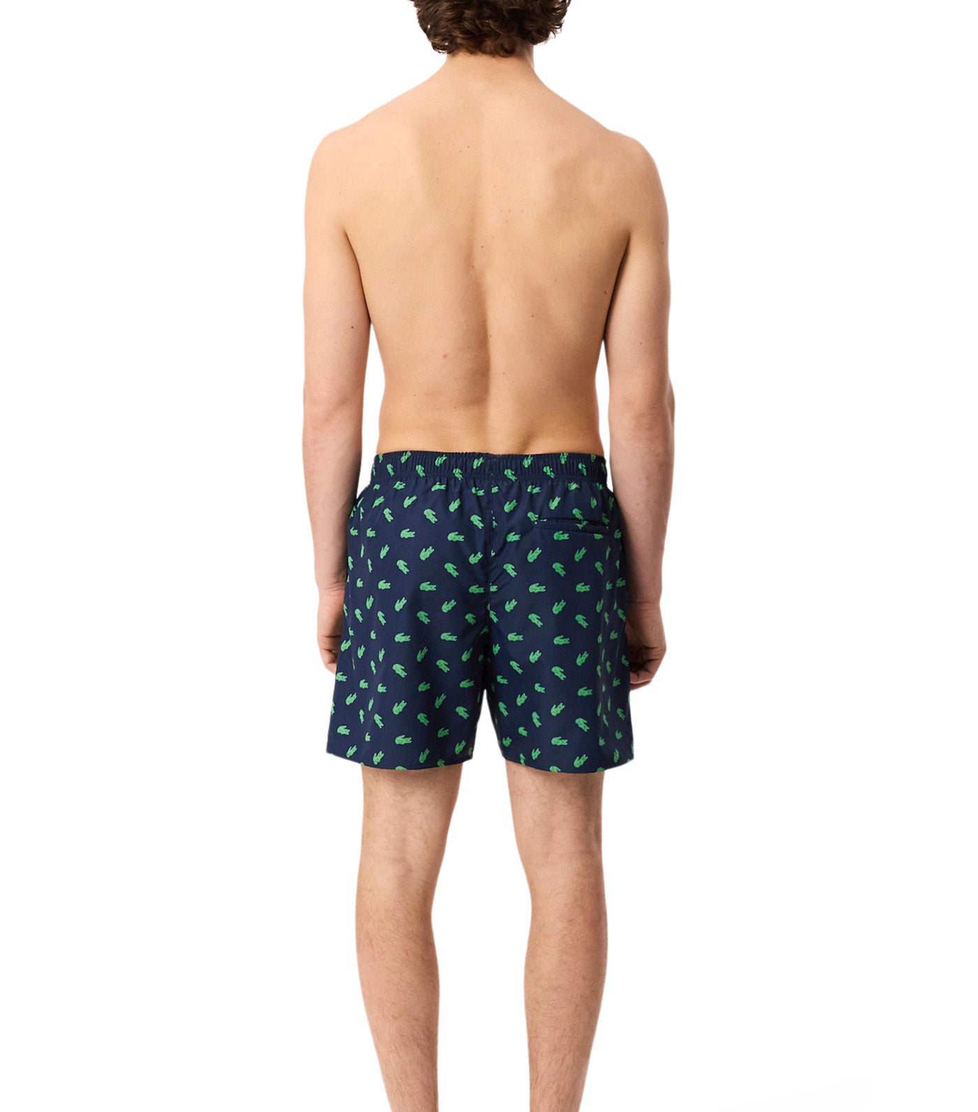 Mid Length Crocodile Print Swim Trunks