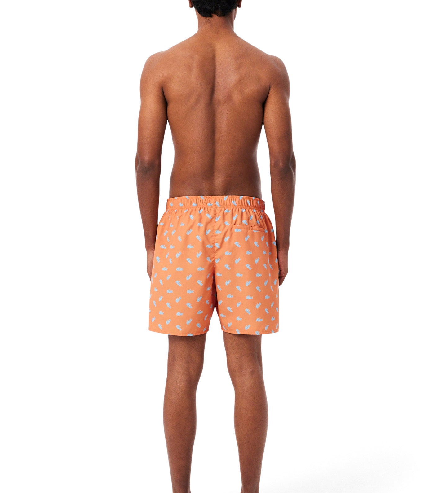 Mid Length Crocodile Print Swim Trunks