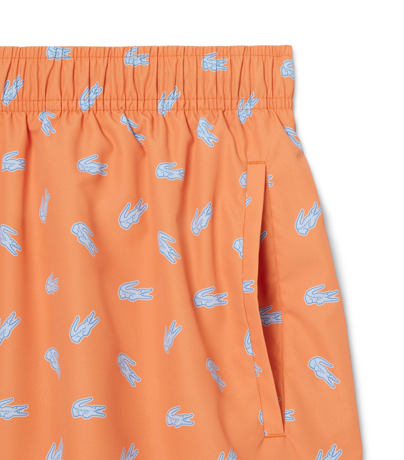 Mid Length Crocodile Print Swim Trunks