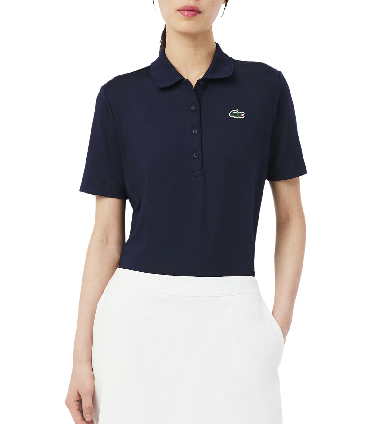 Slim Fit UV Protect Stretch Golf Polo Shirt Navy Blue