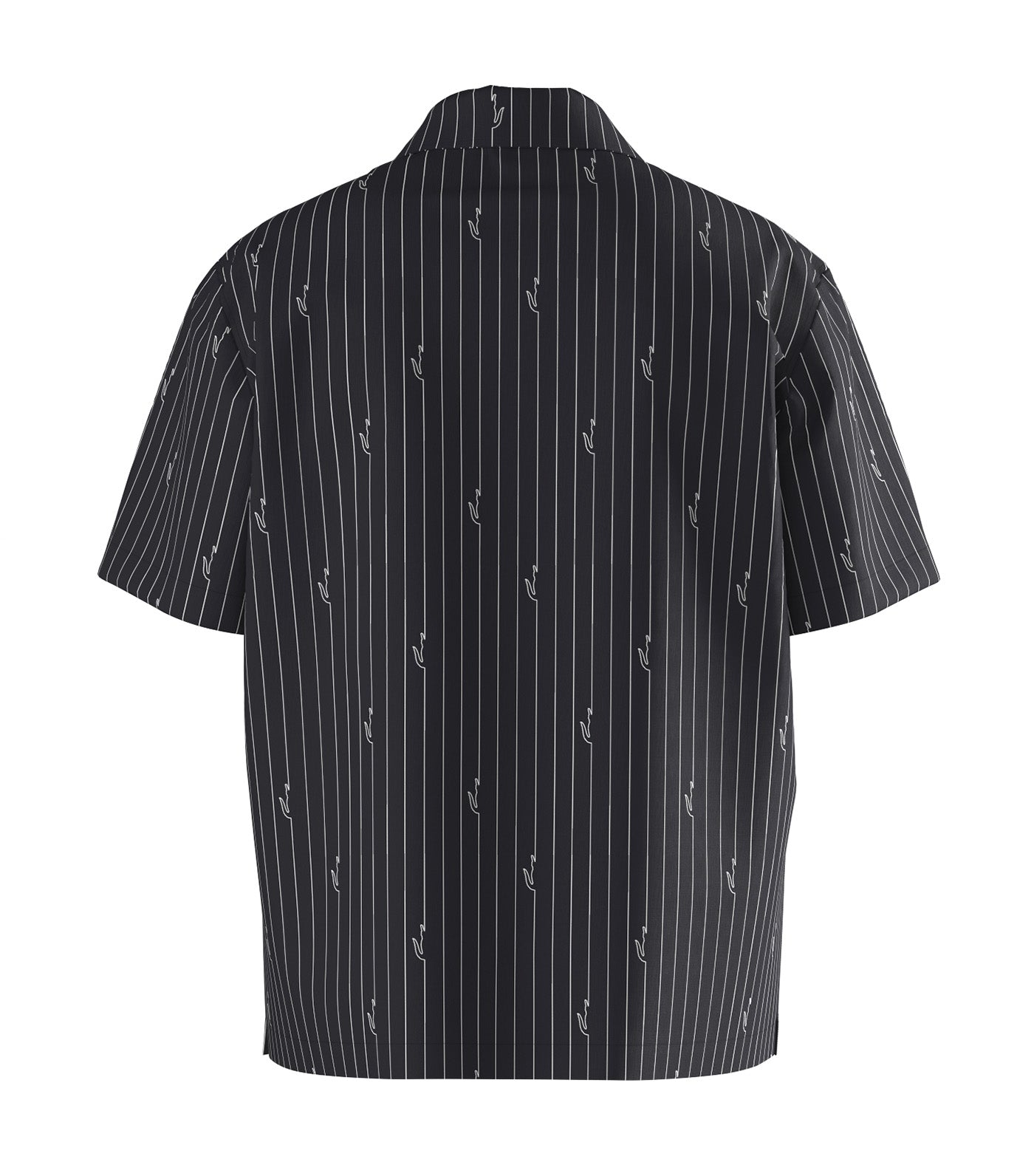 Lacoste Relaxed Fit Print Twill Shirt Blackbird/White