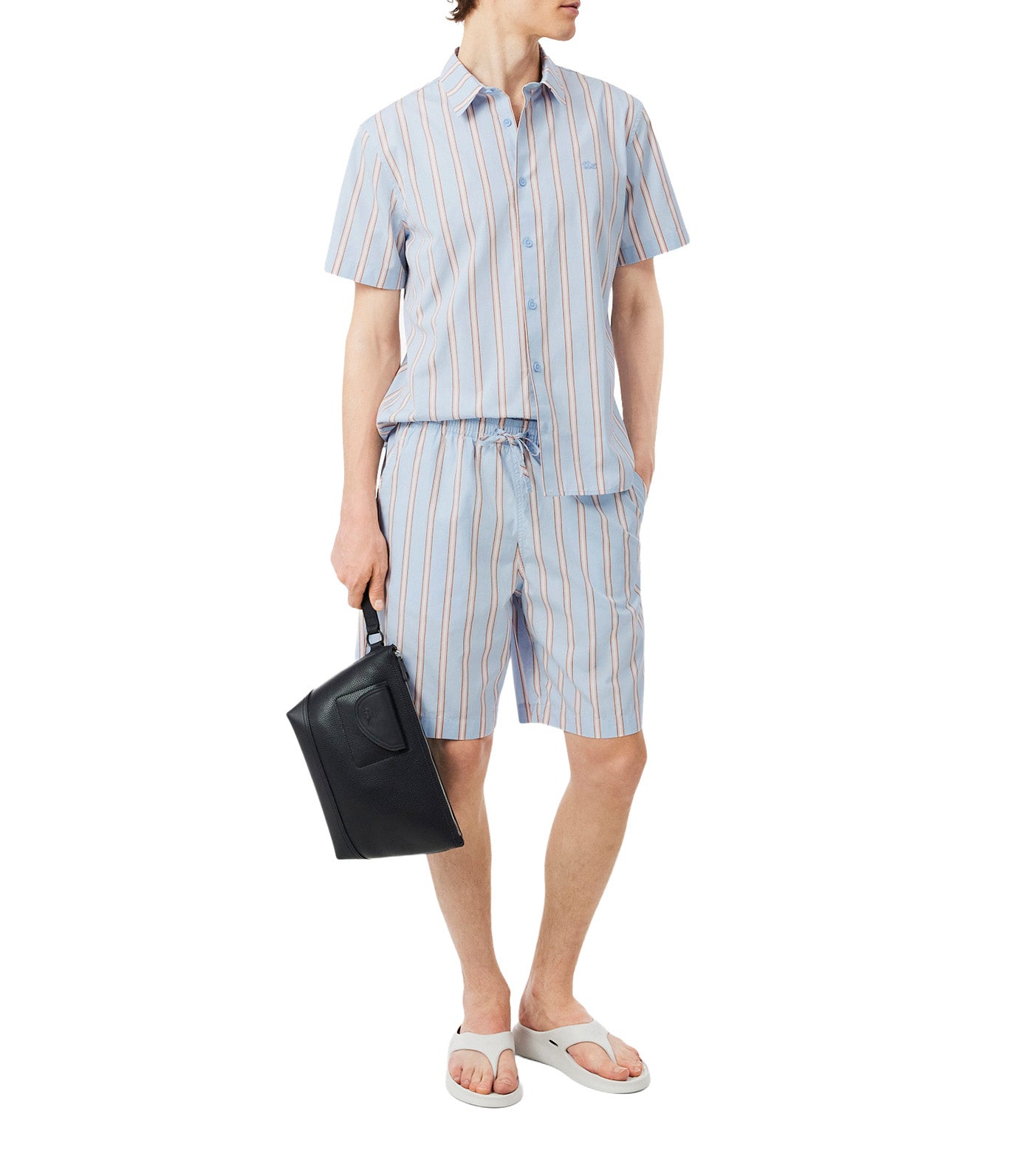 Regular Fit Striped Poplin Shirt Chambray/Miami/Blackbird