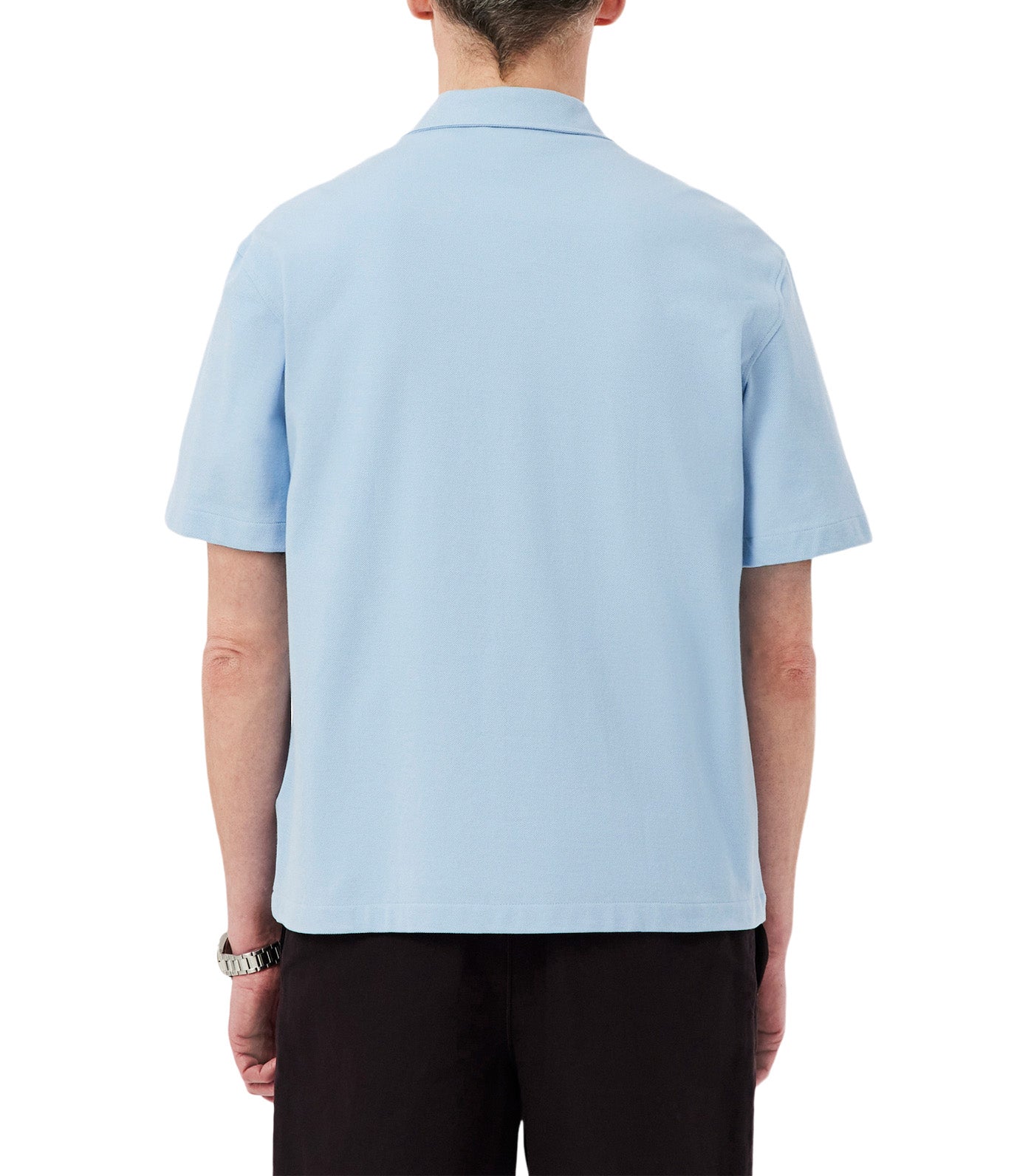 Relaxed Fit Short Sleeved Piqué Shirt Chambray