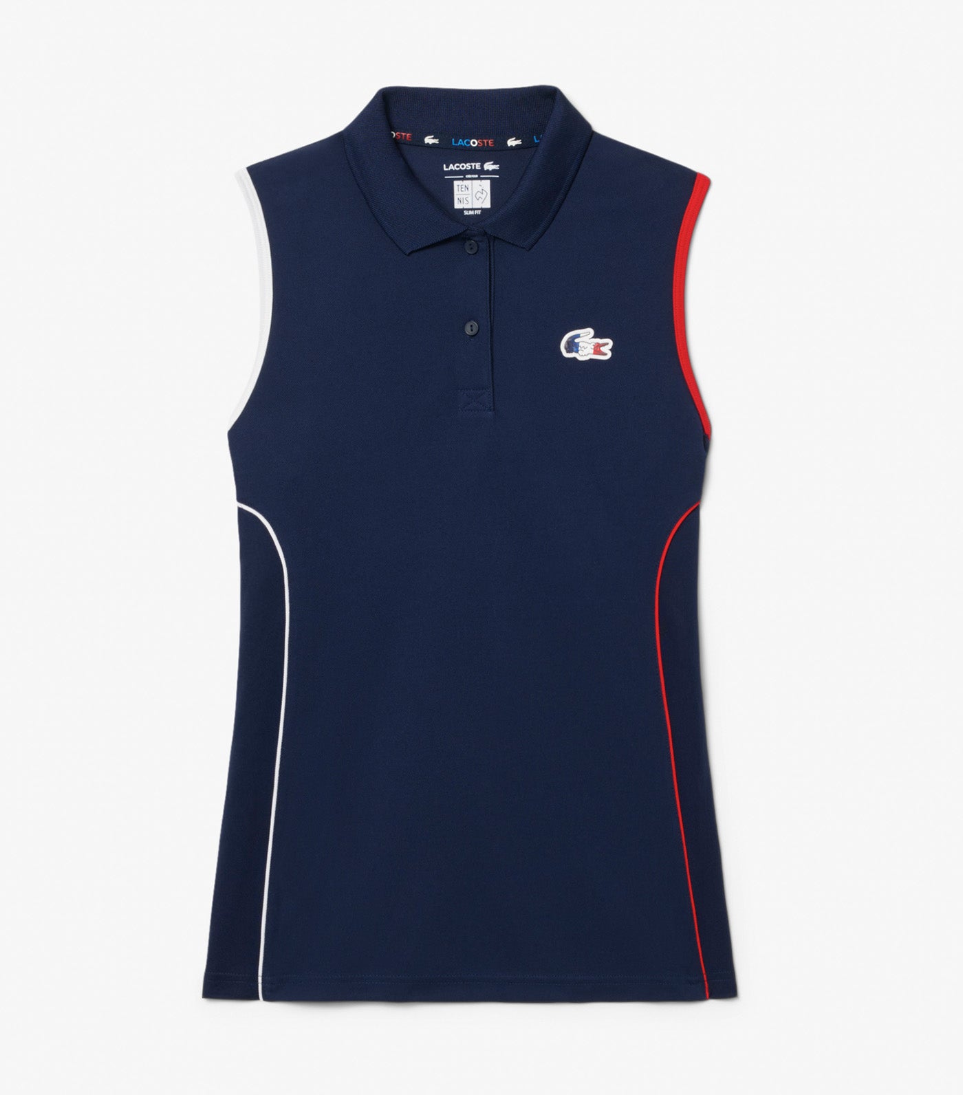 French Tennis Team Polo Shirt Sleeveless Navy Blue