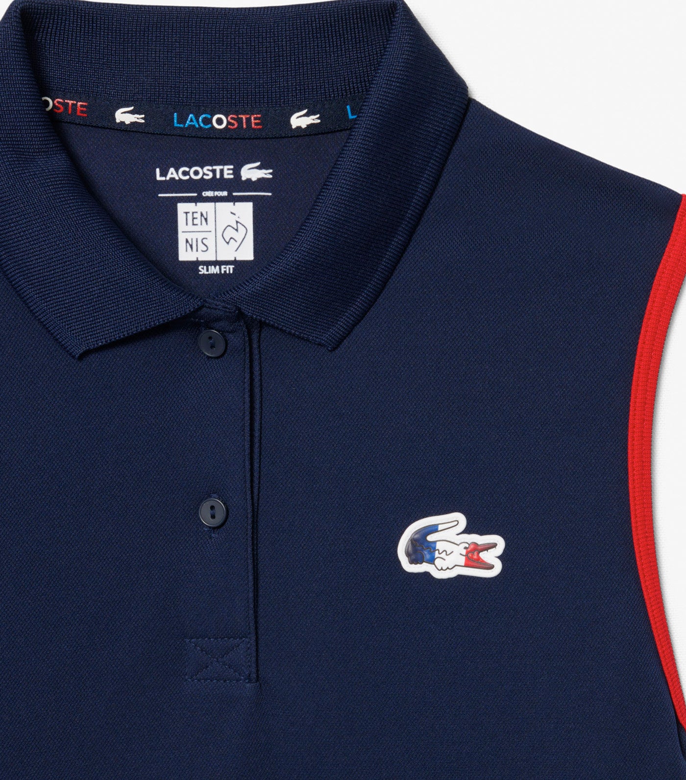 French Tennis Team Polo Shirt Sleeveless Navy Blue