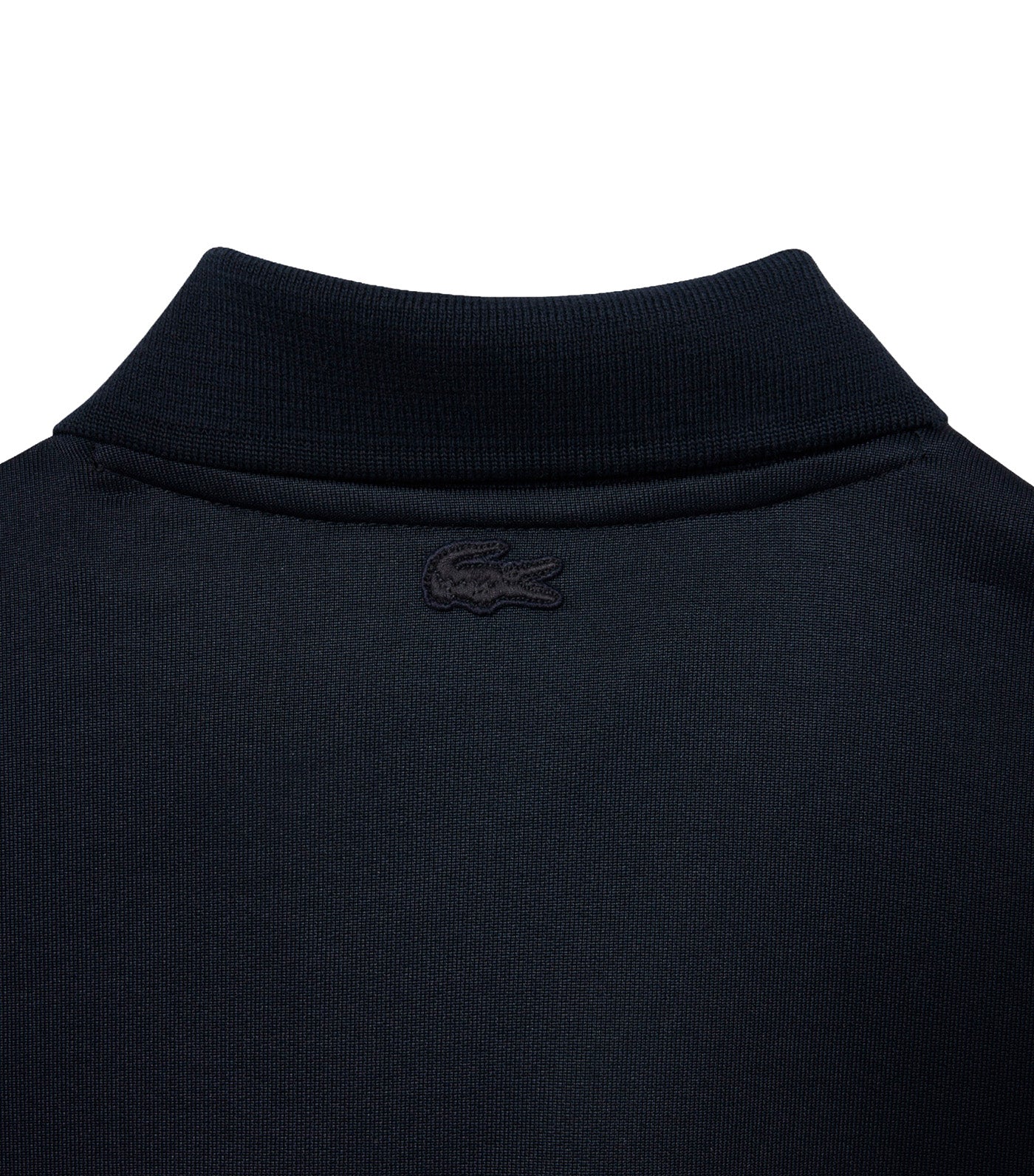 Loose Fit Badge Accent Fleece Polo Shirt Blackbird