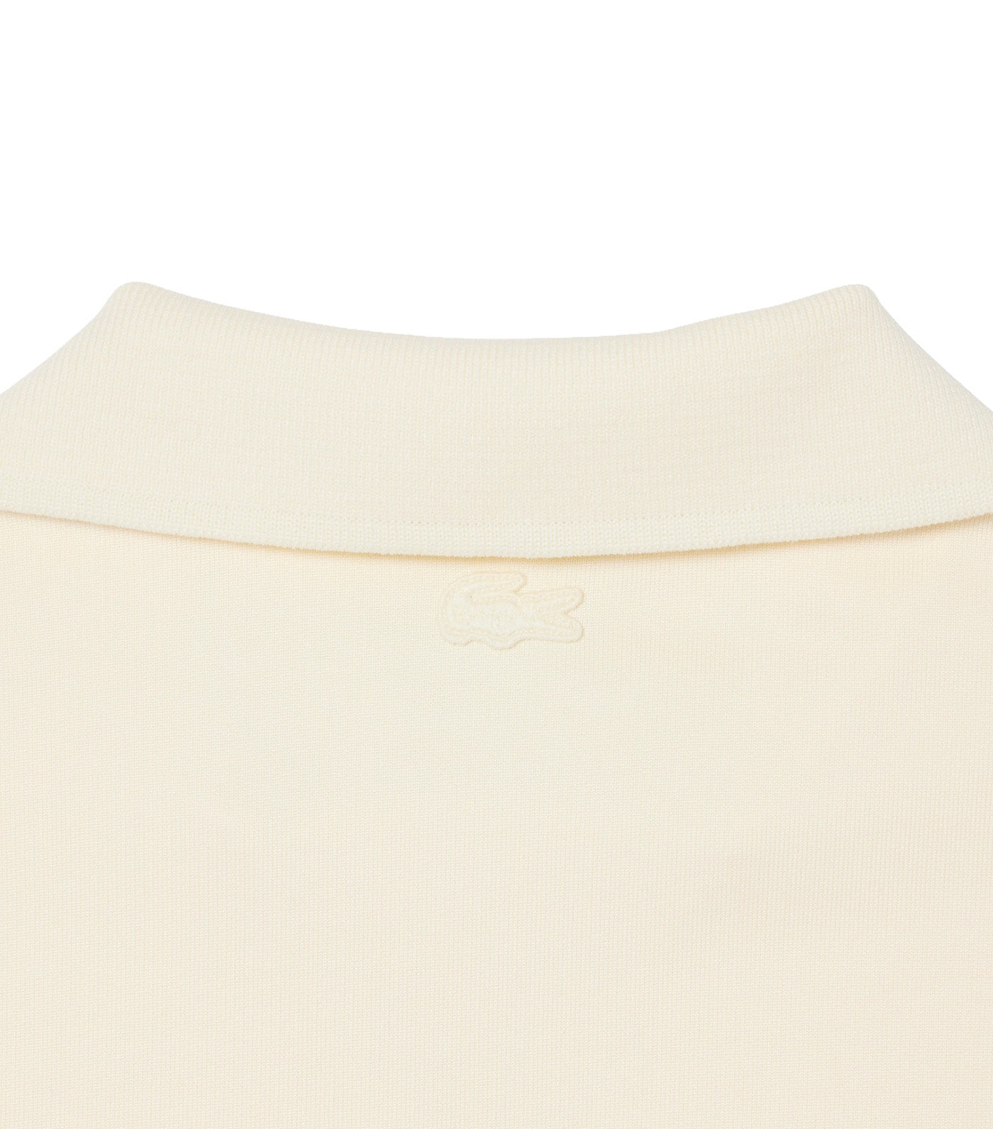 Loose Fit Badge Accent Fleece Polo Shirt Powder