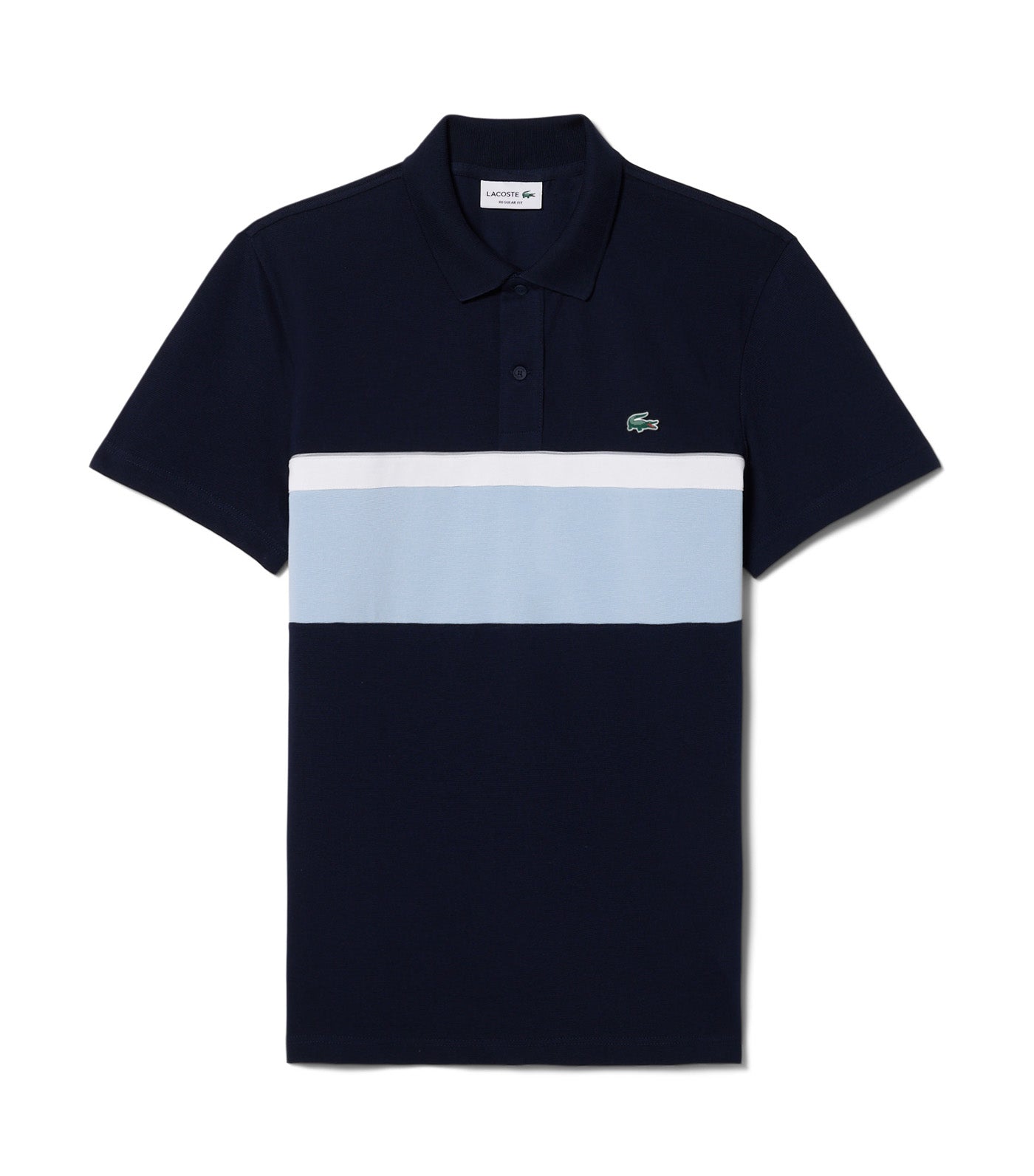 Regular Fit Cotton Colorblock Polo Shirt Blue/Chambray/White