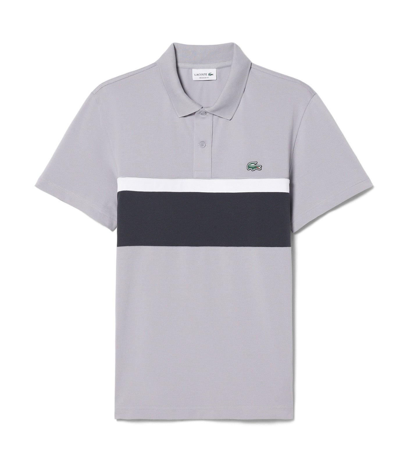 Regular Fit Cotton Colorblock Polo Shirt Elephant Grey/Graphite/White