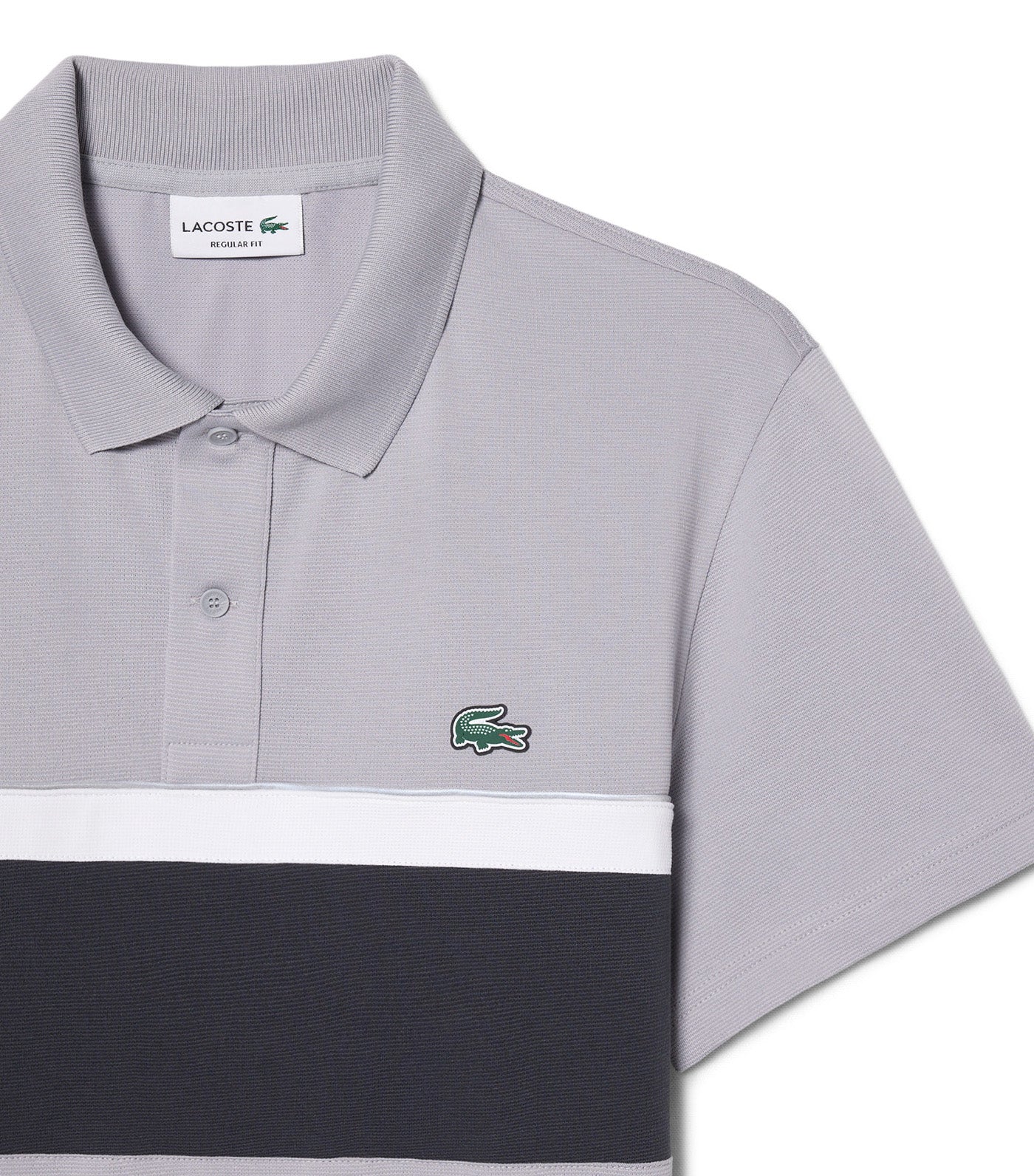 Regular Fit Cotton Colorblock Polo Shirt Elephant Grey/Graphite/White