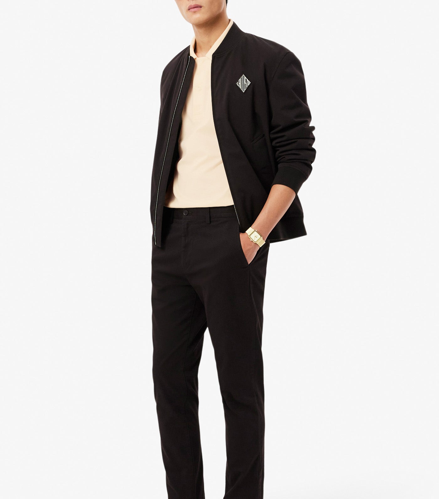 Paris Classic Fit Open Neck Embroidered Polo Shirt