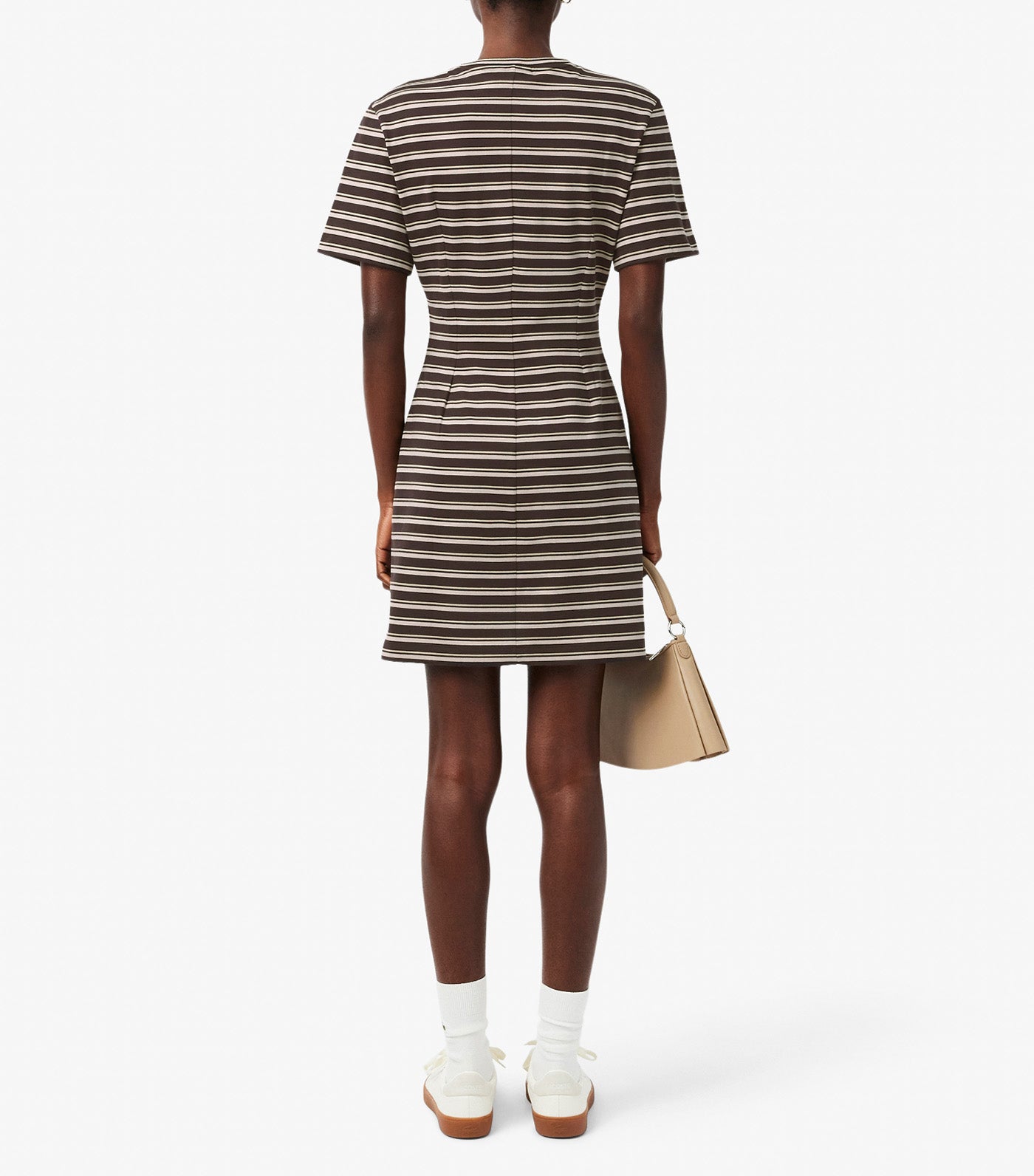 Striped Cotton T-shirt Dress Buffalo/Lionne-Yellow