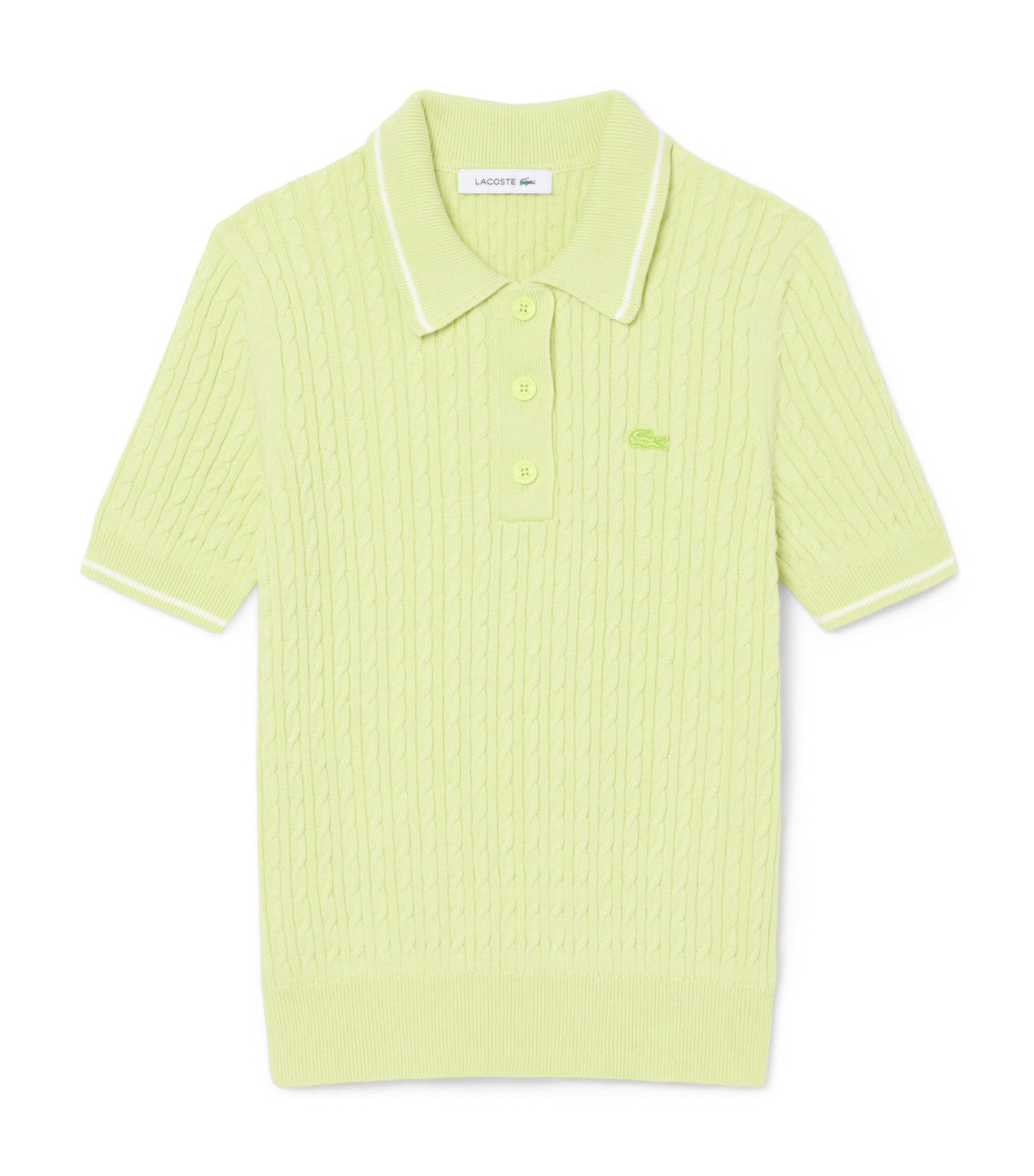 Striped Cable Knit Polo Collar Sweater
