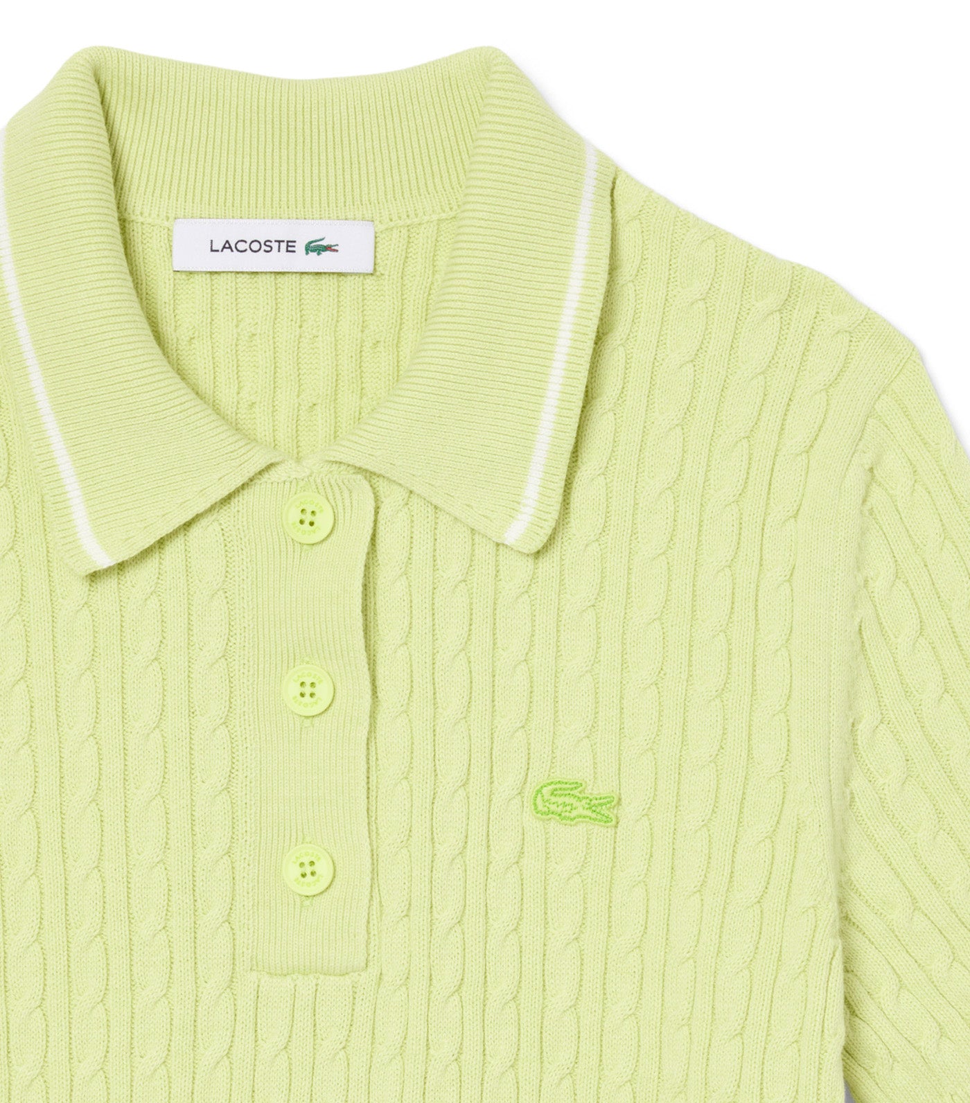 Striped Cable Knit Polo Collar Sweater