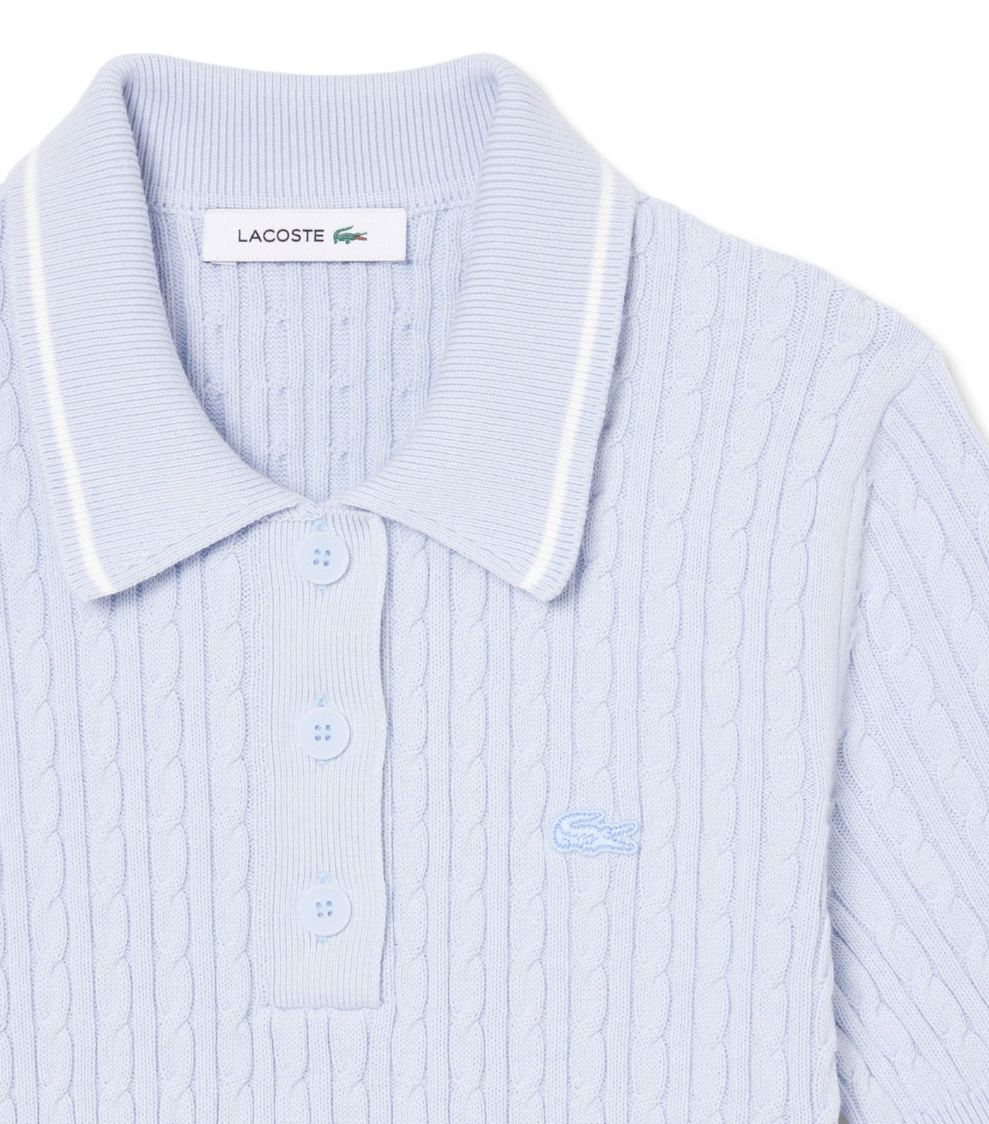 Striped Cable Knit Polo Collar Sweater