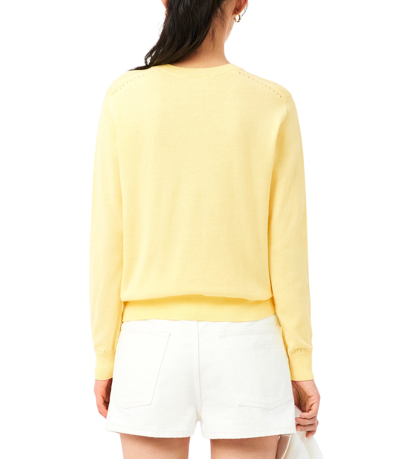 3D Knit Crew Neck Sweater Yellow