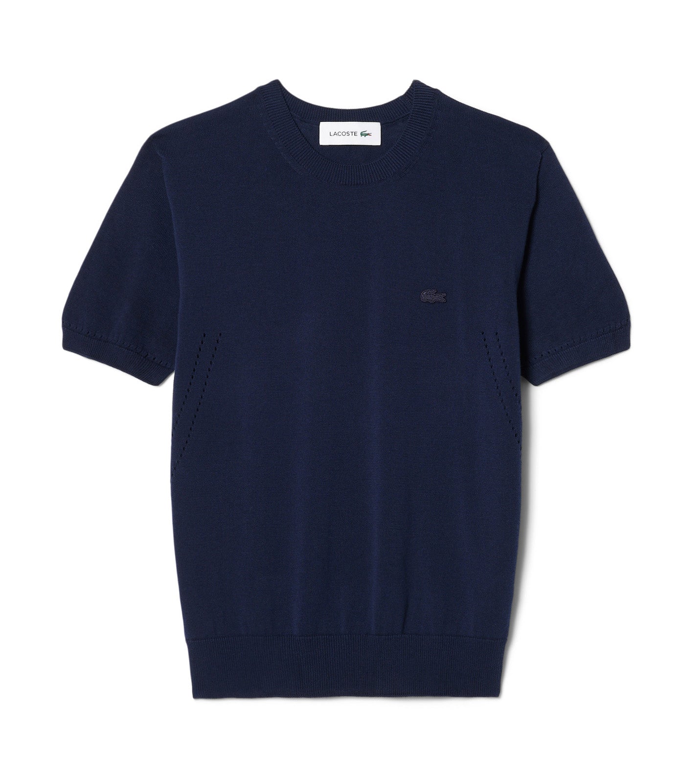 Lacoste Short Sleeved 3D Knit Sweater Navy Blue