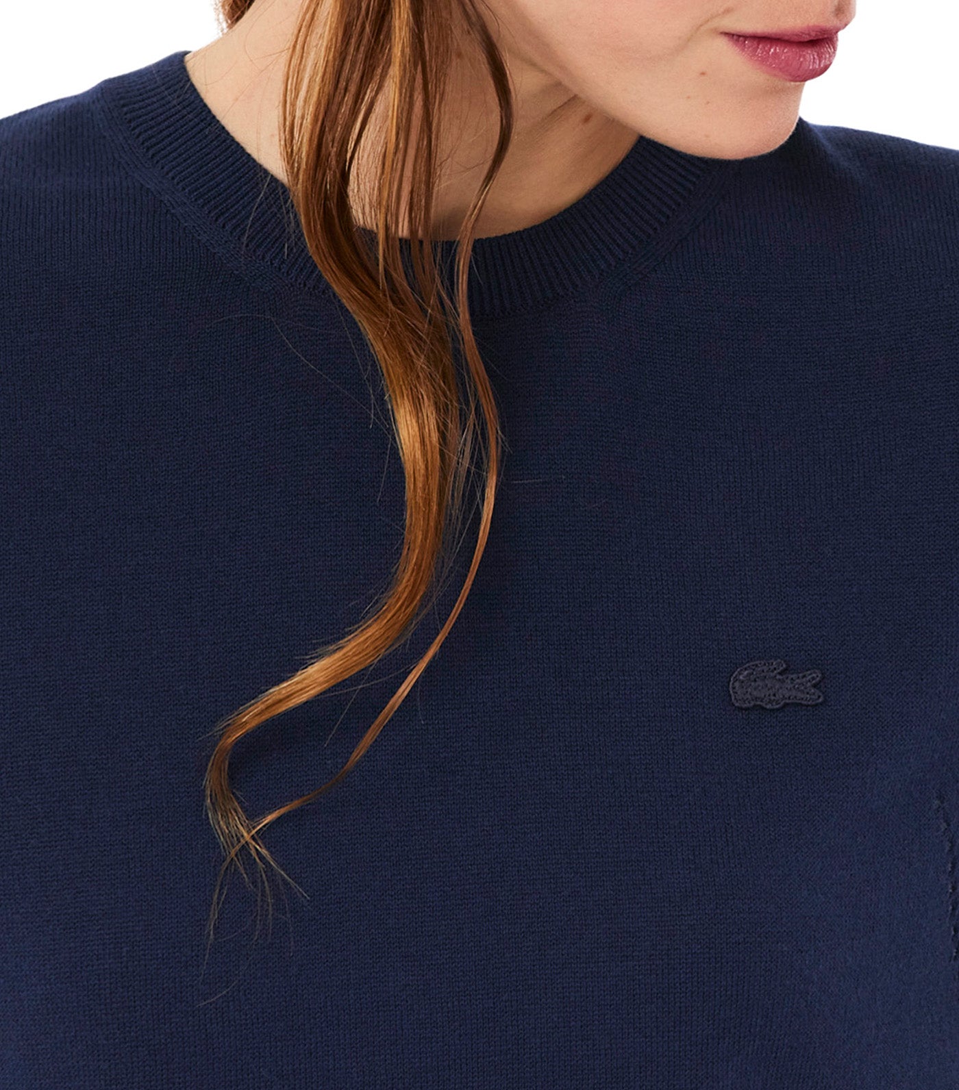 Lacoste Short Sleeved 3D Knit Sweater Navy Blue