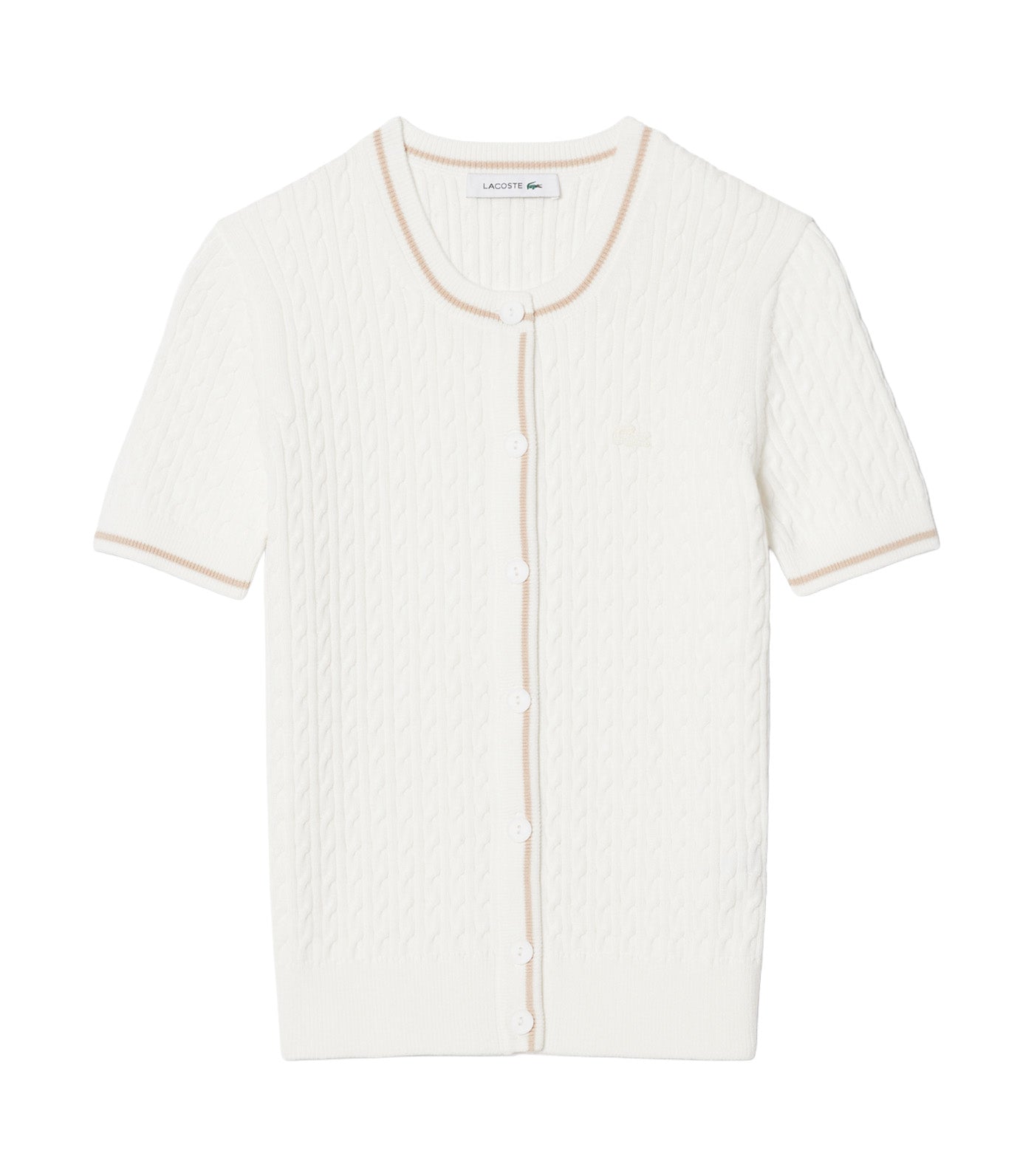 Short Sleeved Cable Knit Cardigan