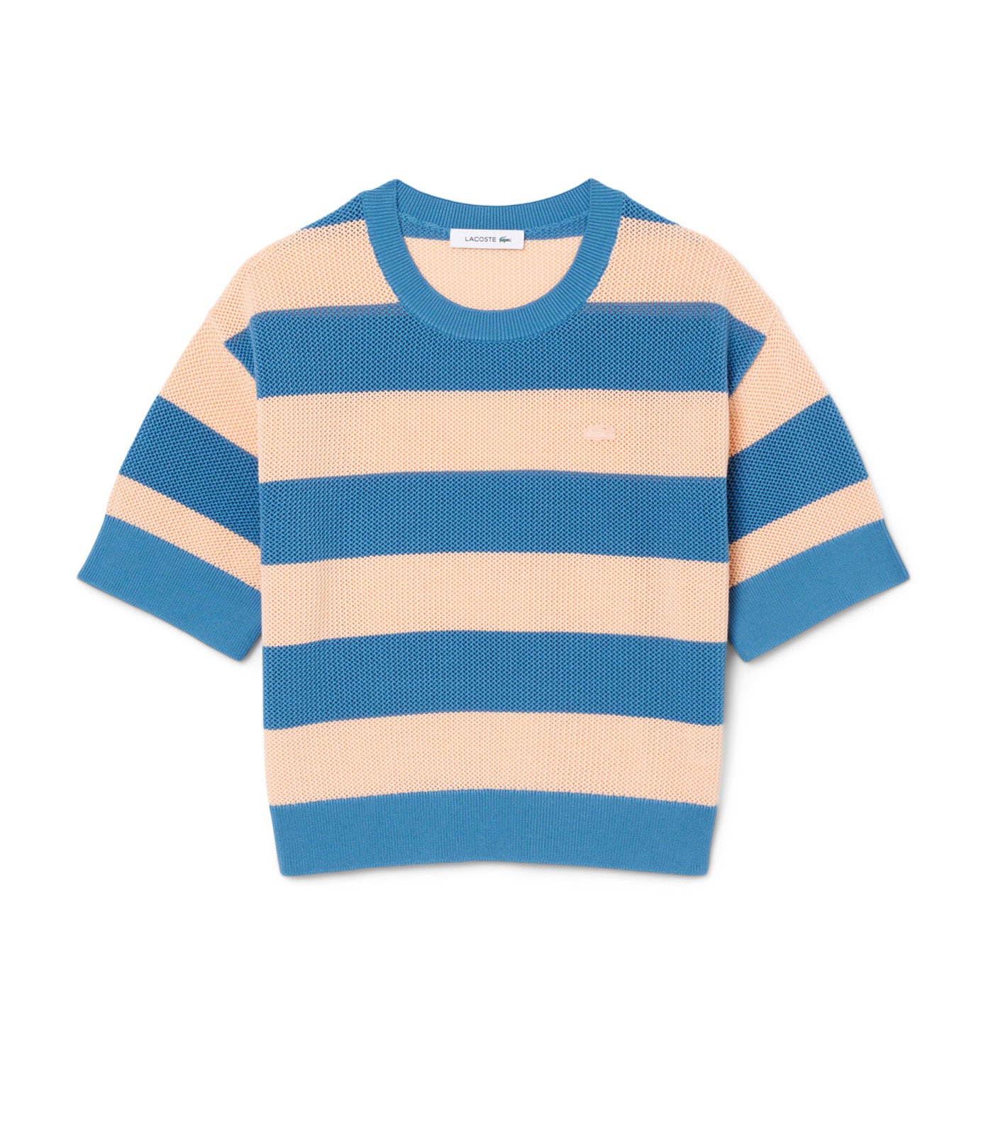 Striped Mesh Knit T-Shirt