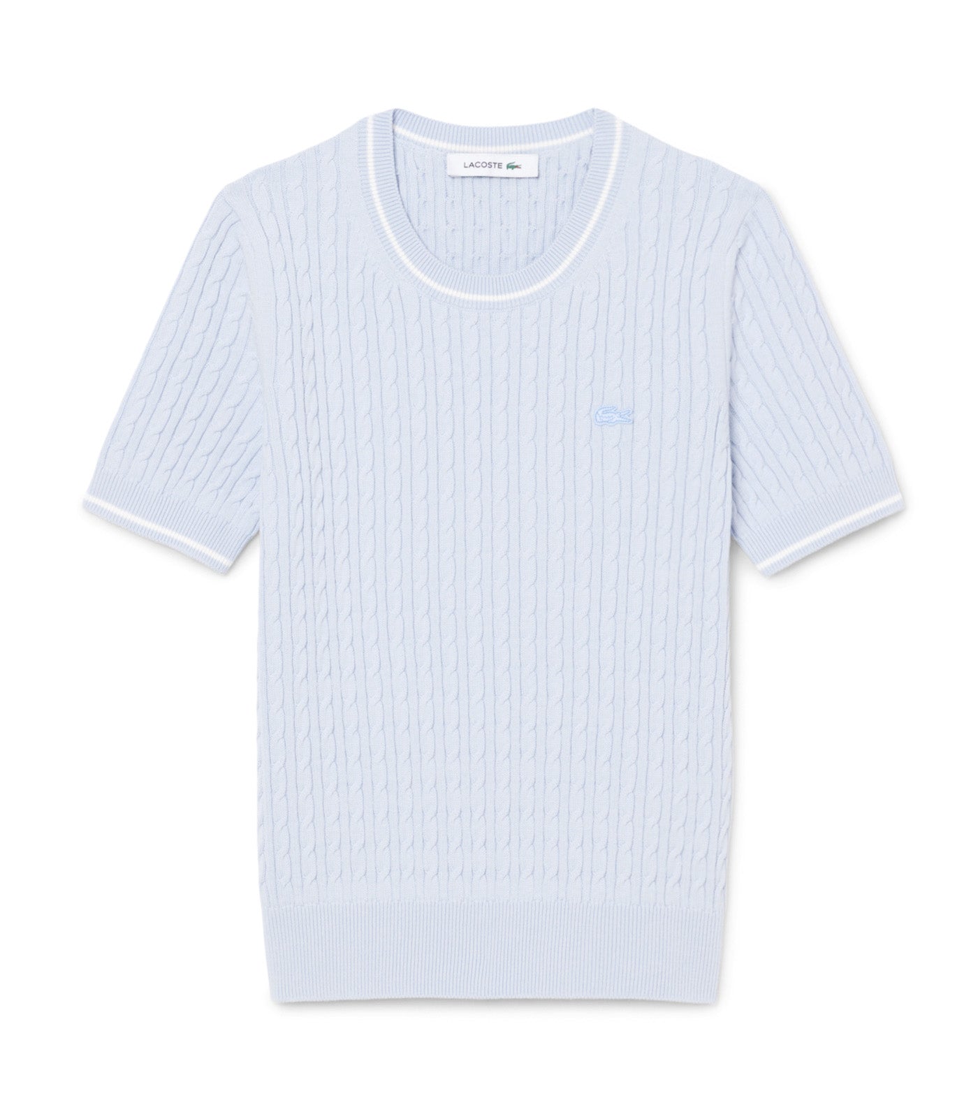 Short Sleeved Cable Knit Sweater