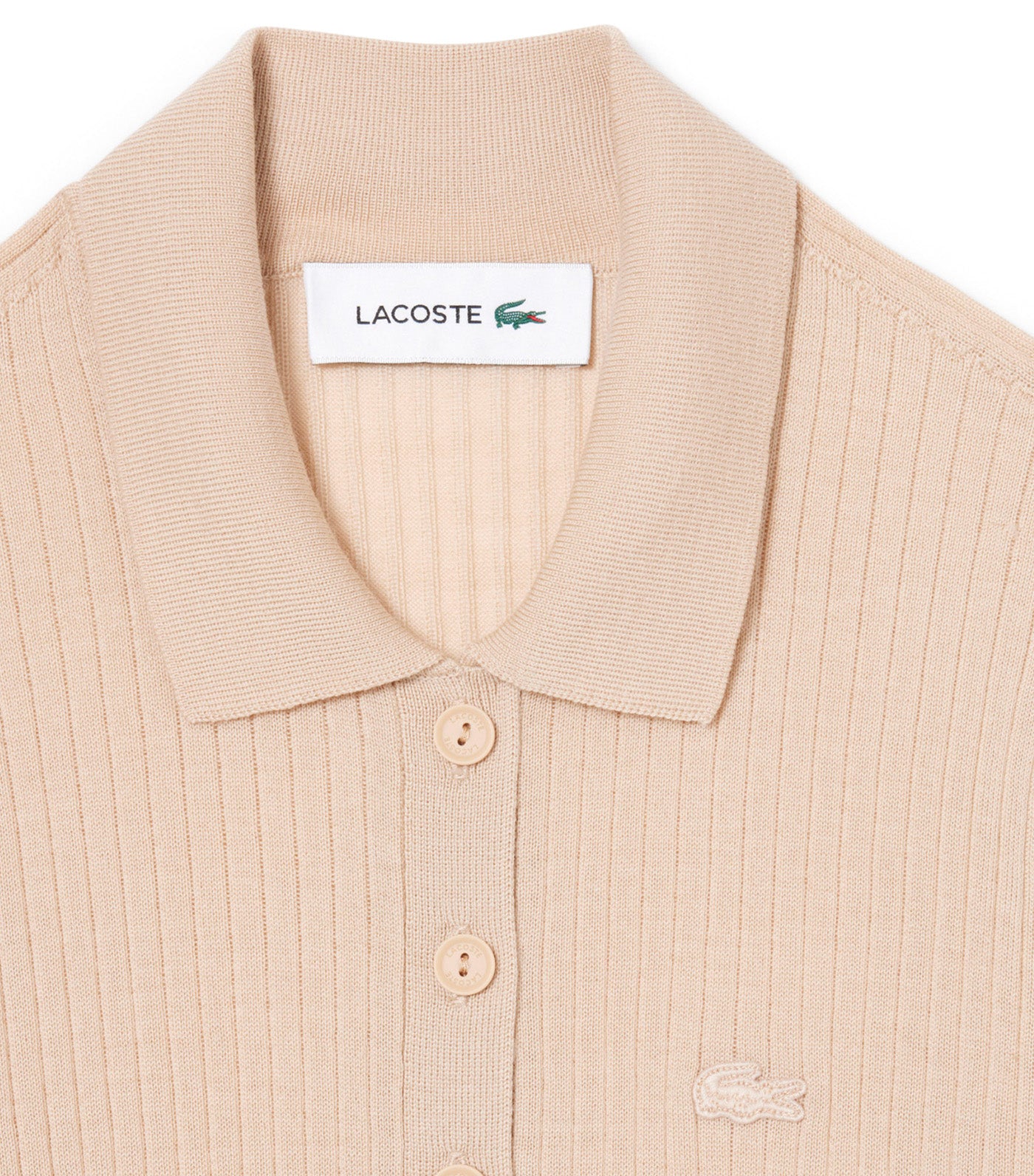3D Rib Knit Polo Collar Merino Wool Sweater Lionne