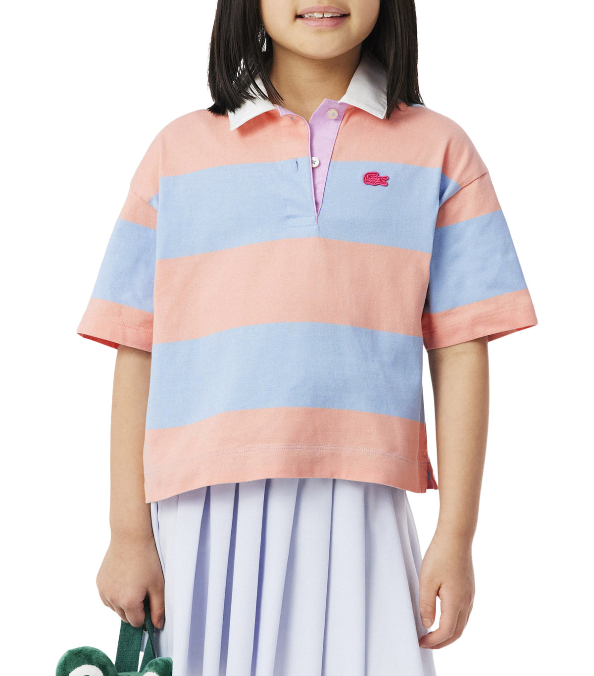 Oversized Striped Cotton Rugby Polo Shirt Miami