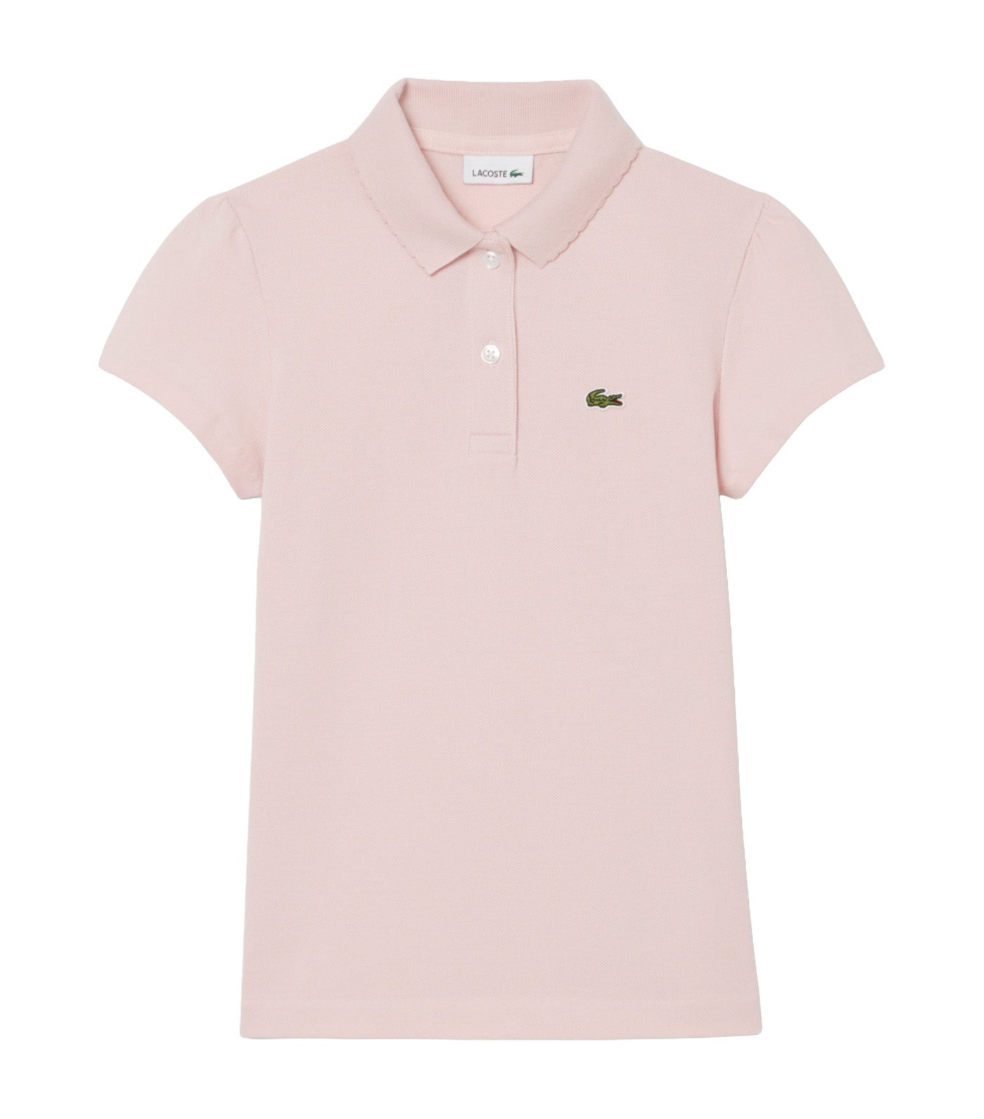 Scalloped Collar Piqué Polo Shirt