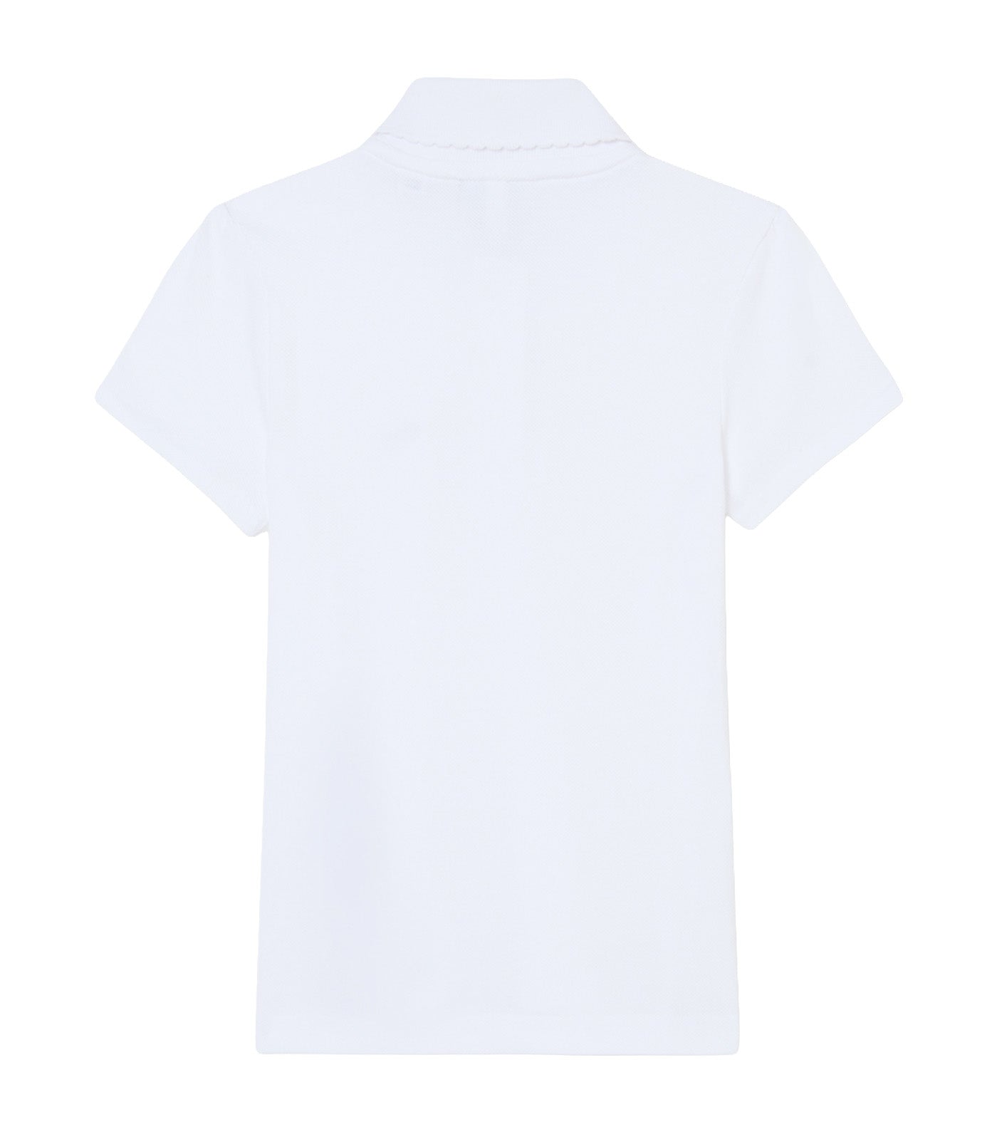 Scalloped Collar Piqué Polo Shirt
