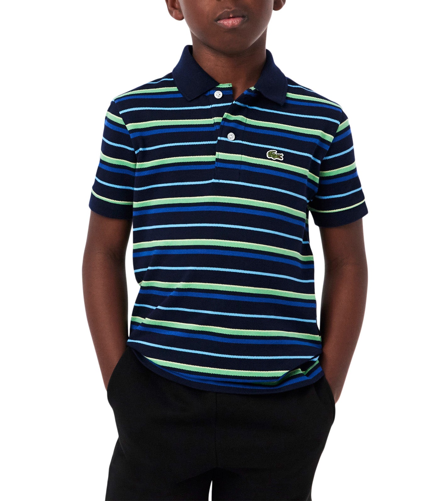 Contrast Stripe Petit Piqué Polo Shirt