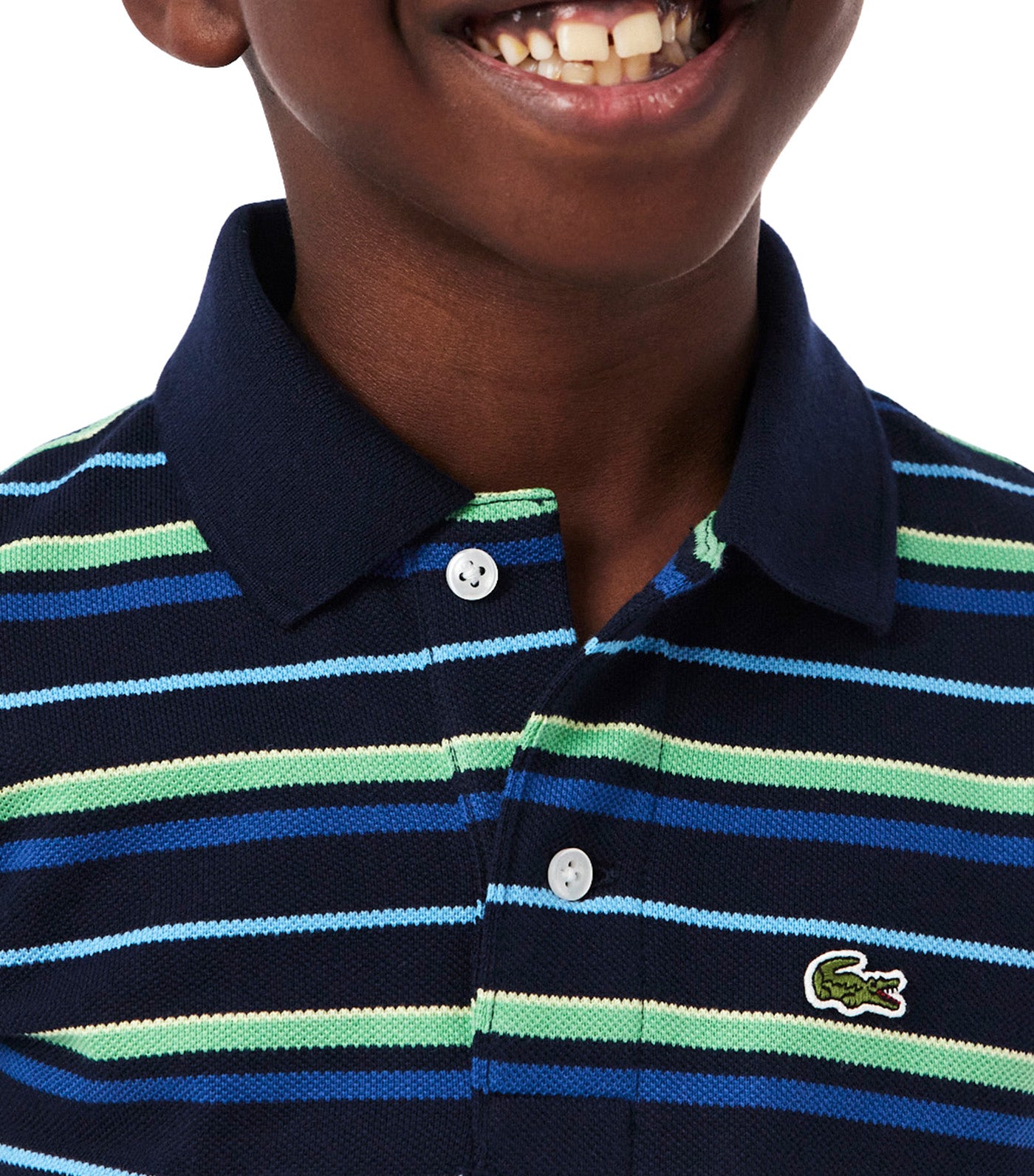 Contrast Stripe Petit Piqué Polo Shirt