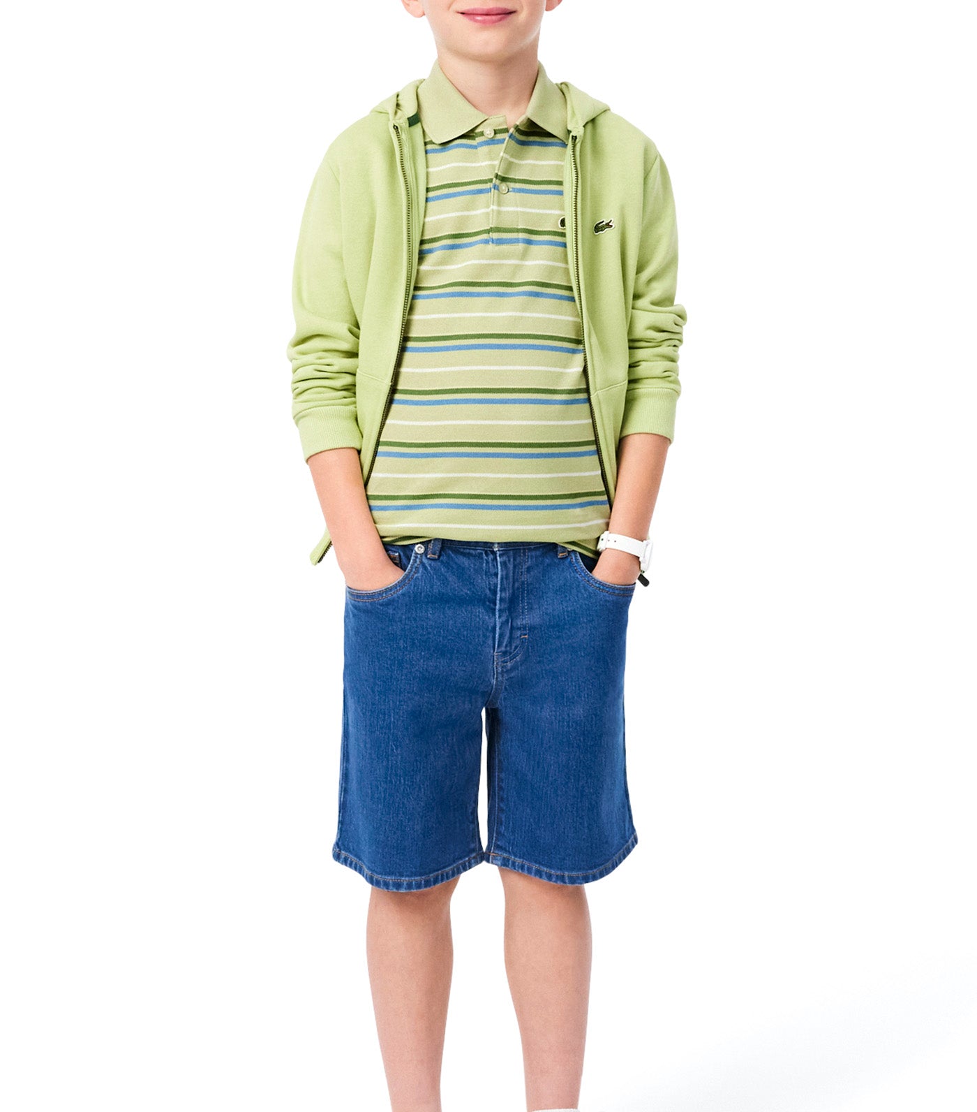 Contrast Stripe Petit Piqué Polo Shirt
