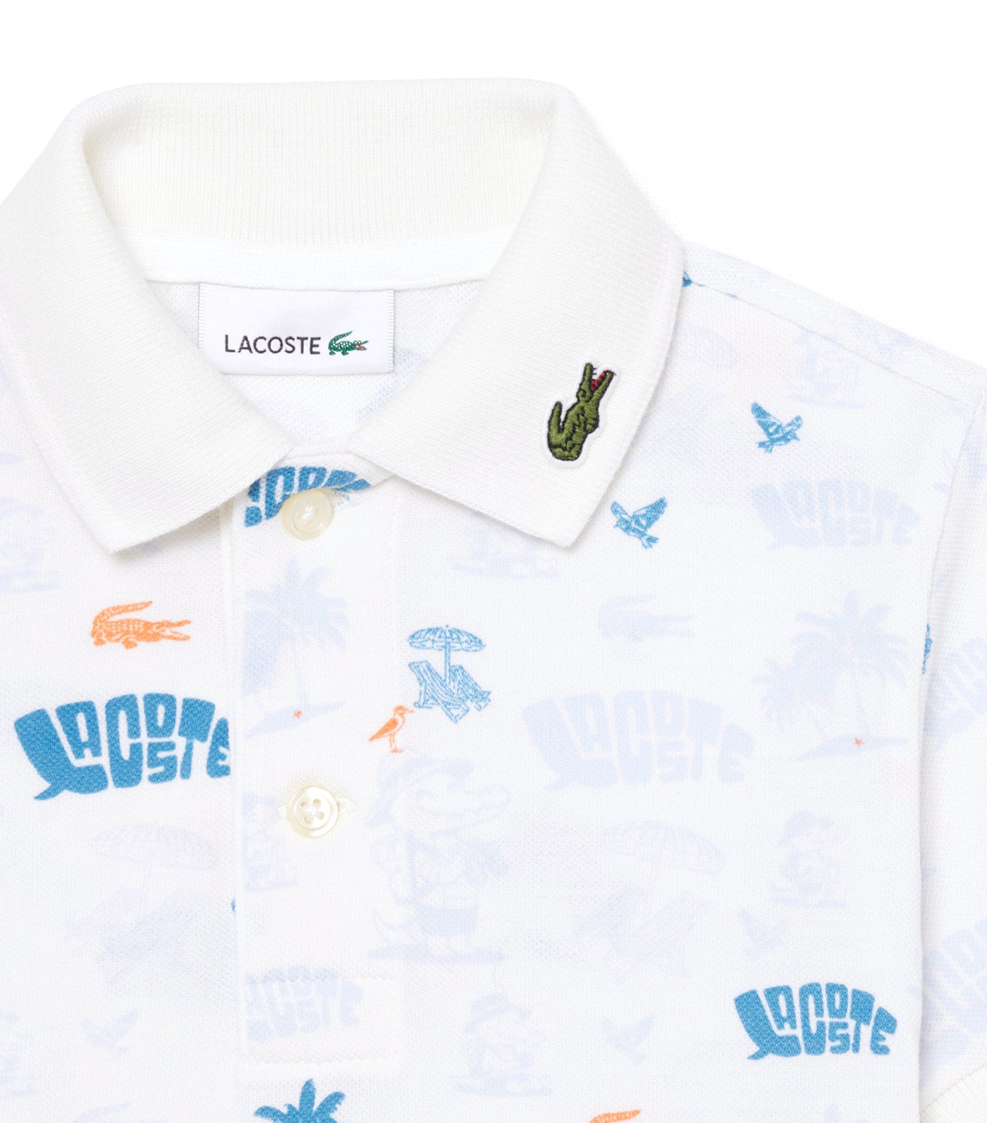 Mini Piqué Printed Polo Shirt Flour