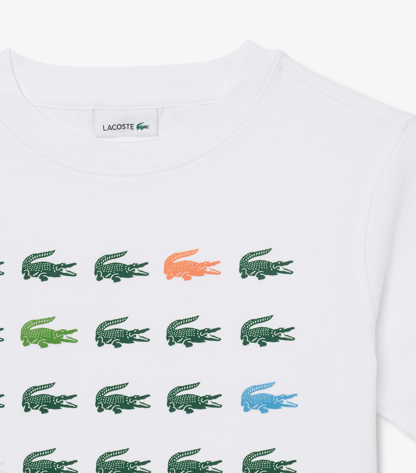 Crocodile Print Cotton T-Shirt White