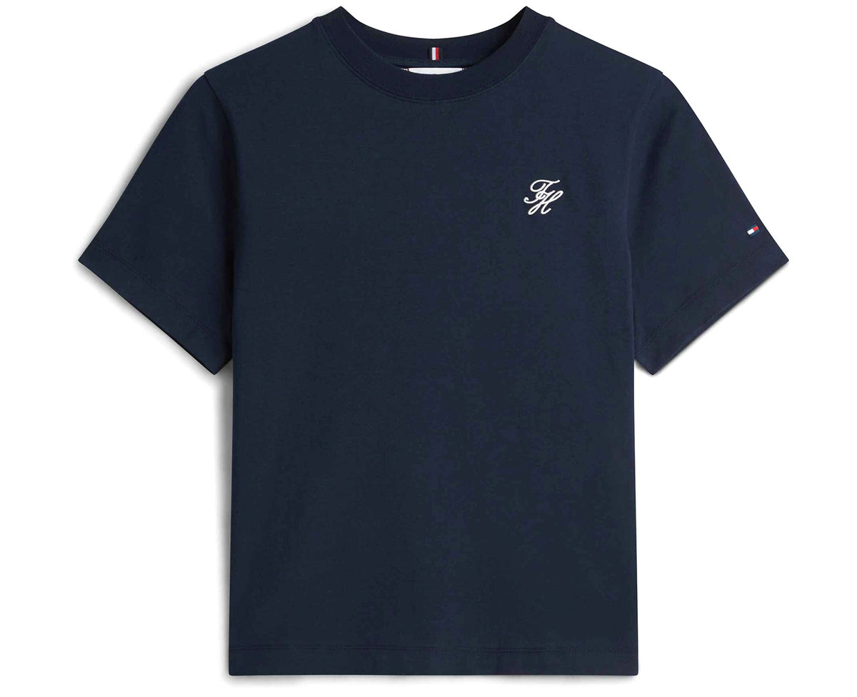 Women's Script Reg Crew Neck Tee Dark Night Navy