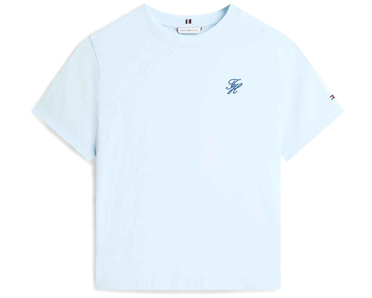 Women's Script Reg Crew Neck Tee Keepsake Blue