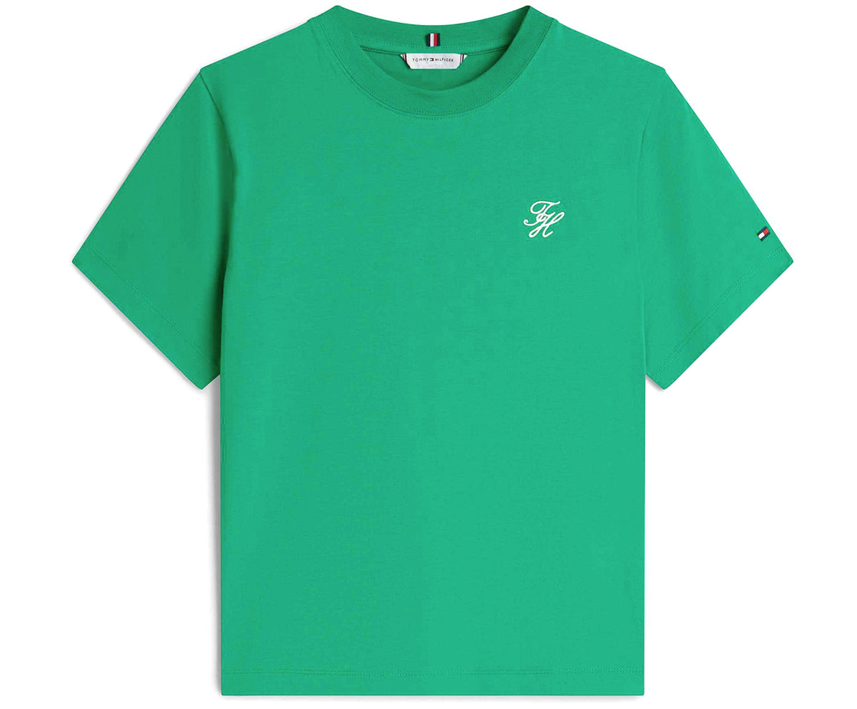 Women's Script Reg Crew Neck Tee Courtside Green